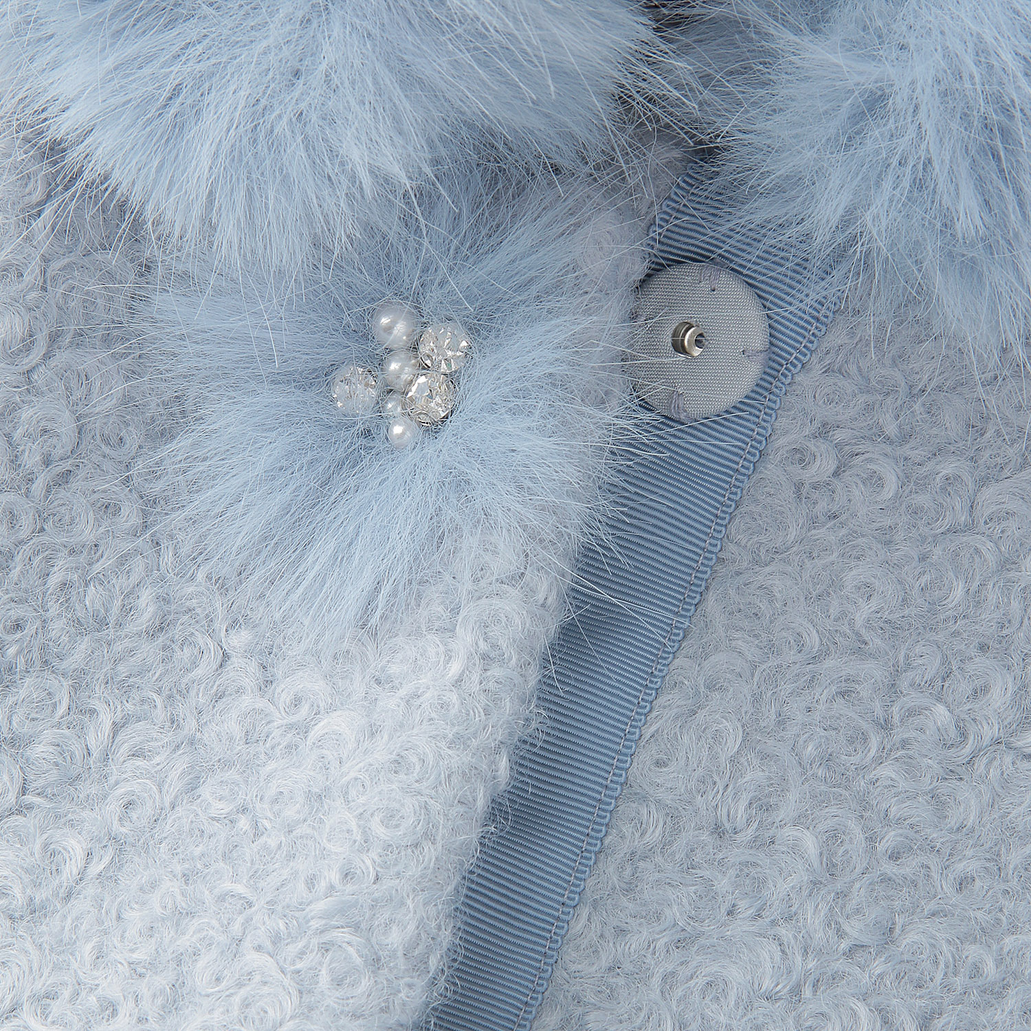 【Inata Live】Super Beauty ファー使い花モチーフ付コート - 画像16