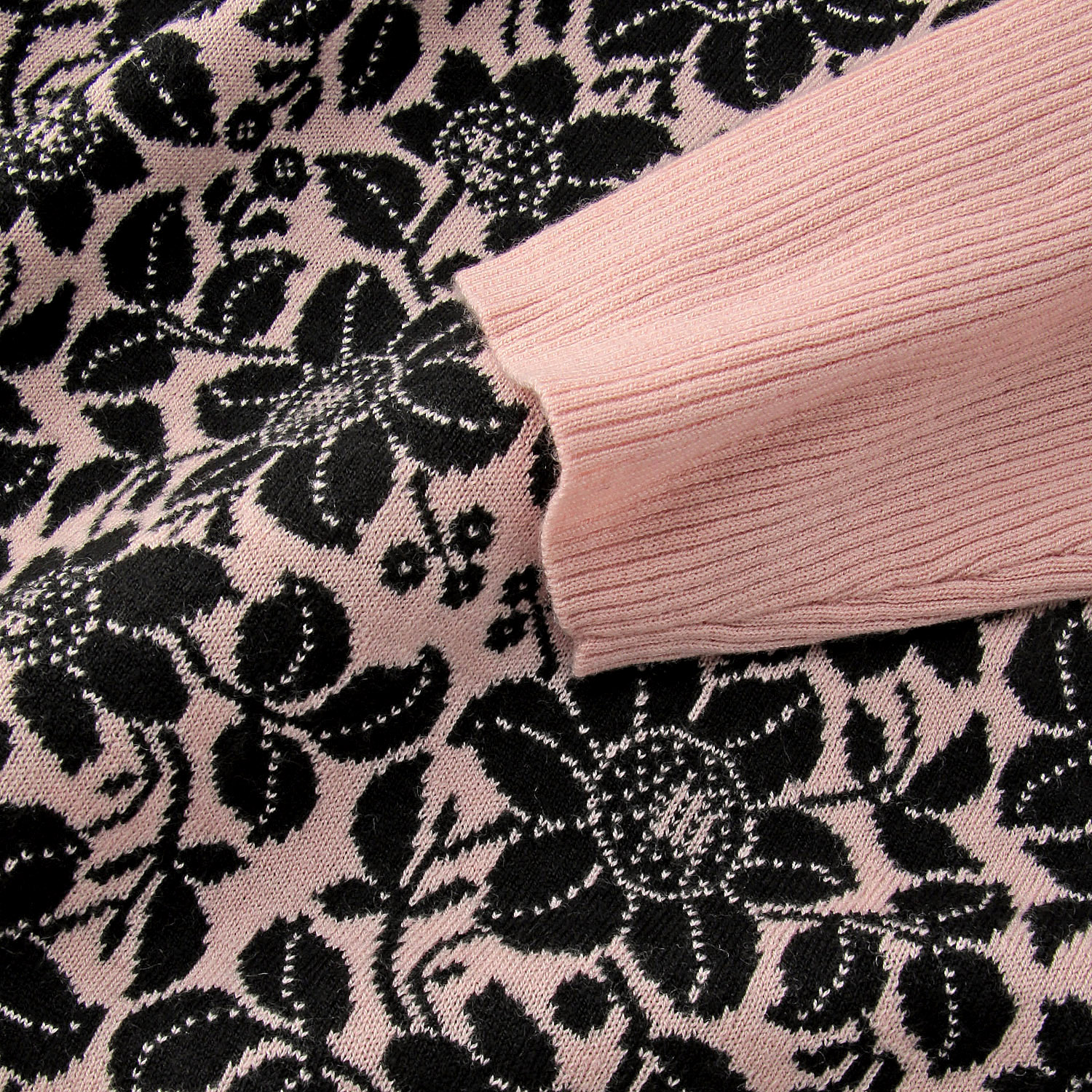 Super Beauty 花柄ジャカードニットチュニックプルオーバー - 画像10