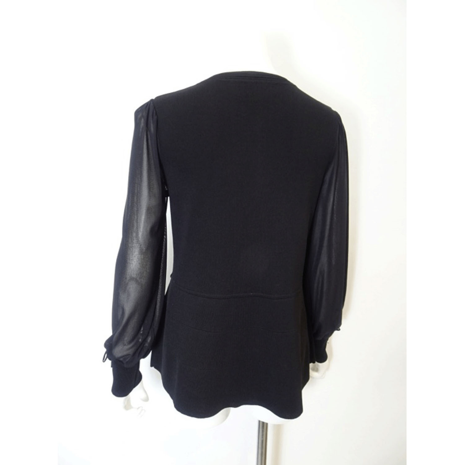 Super Beauty かぎ針花モチーフ付袖パワーネット素材セーター - 画像8