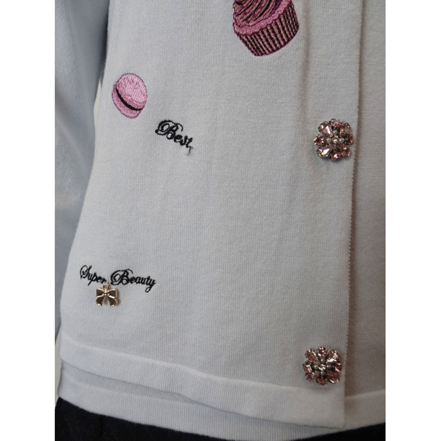 【Insta Live】Super Beauty スイーツ刺しゅうニットカーディガン - 画像15