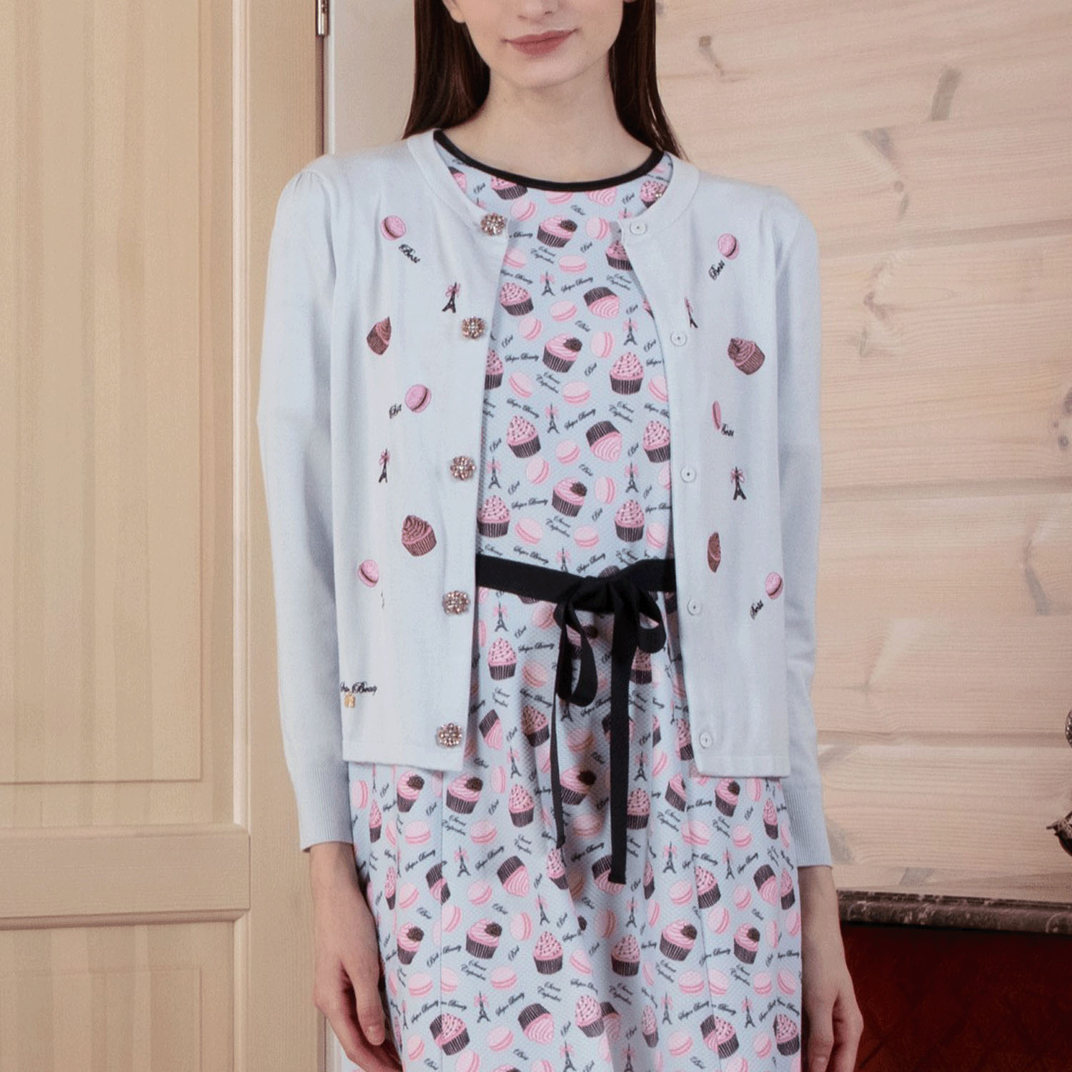 【Insta Live】Super Beauty スイーツ刺しゅうニットカーディガン