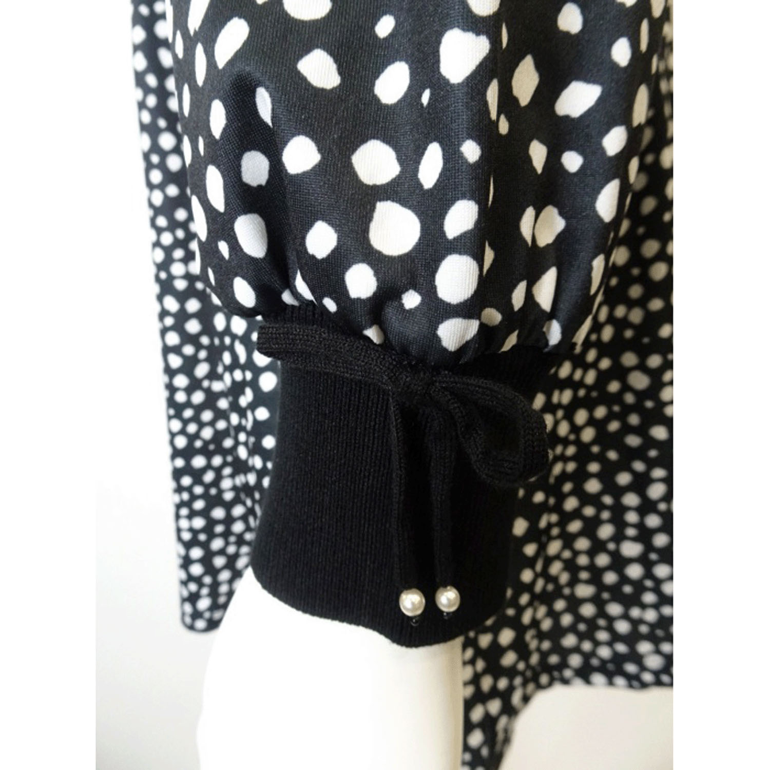 【Insta Live】Super Beauty 水玉柄異素材ドッキングチュニック - 画像11