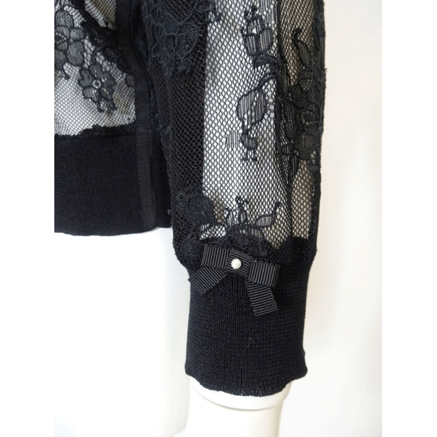 【4月上旬入荷予定】Super Beauty 透かしレース編みVネックニットカーディガン - 画像13