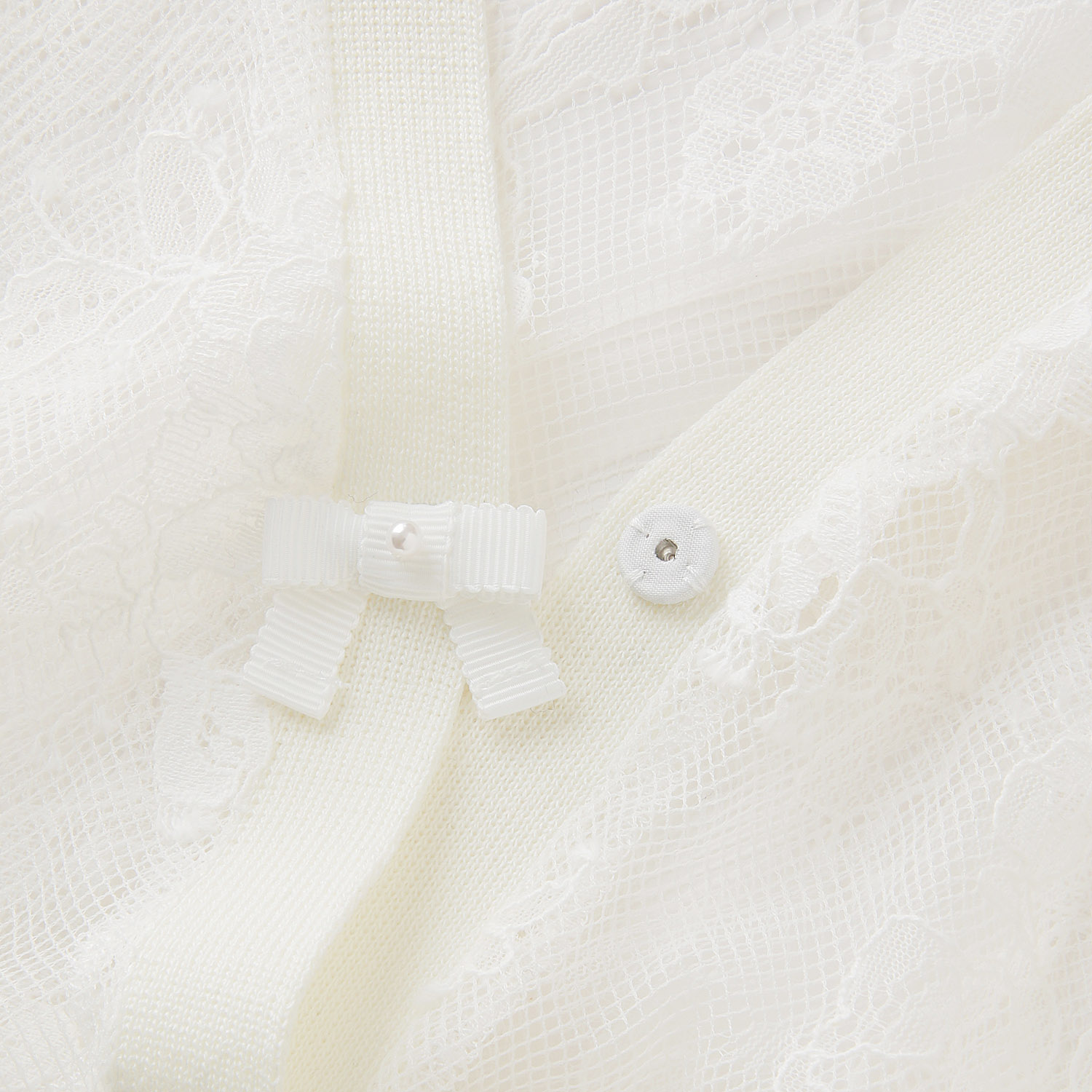 【4月上旬入荷予定】Super Beauty 透かしレース編みVネックニットカーディガン - 画像4