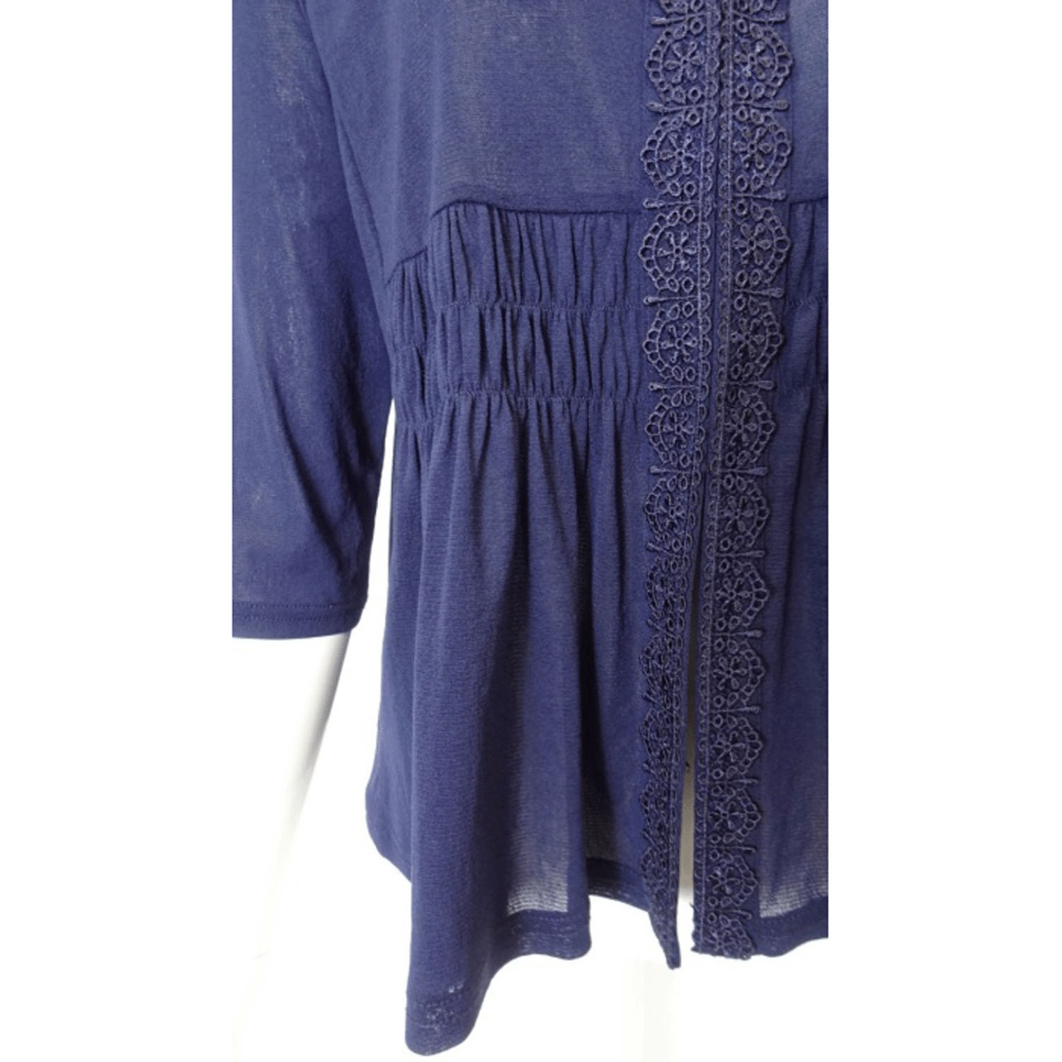 【LIVE ARCHIVE】Super Beauty ギャザーデザイン ノーカラーパワーネット素材カーディガン - 画像16