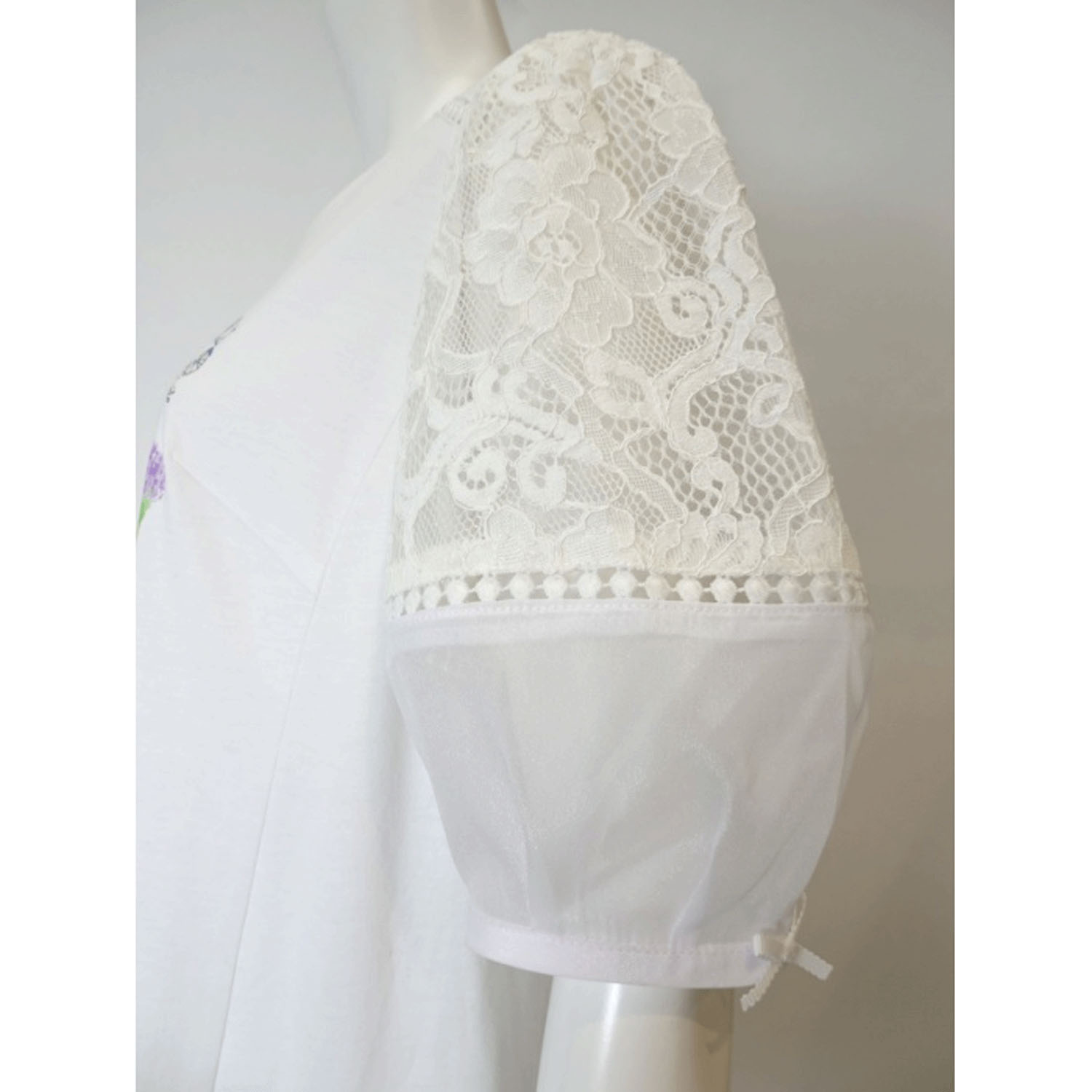 【4月中旬入荷予定】Super Beauty 胸元Parisモチーフプリント レース切替×パフ袖ロングTシャツ - 画像15