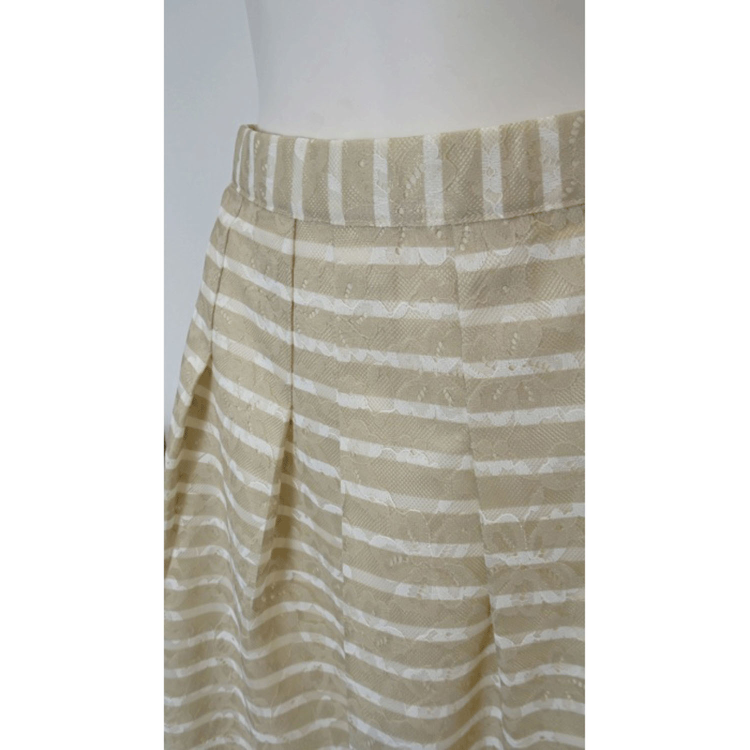 【4月初旬入荷予定】Super Beauty ボーダー柄プリントレース素材スカート - 画像3