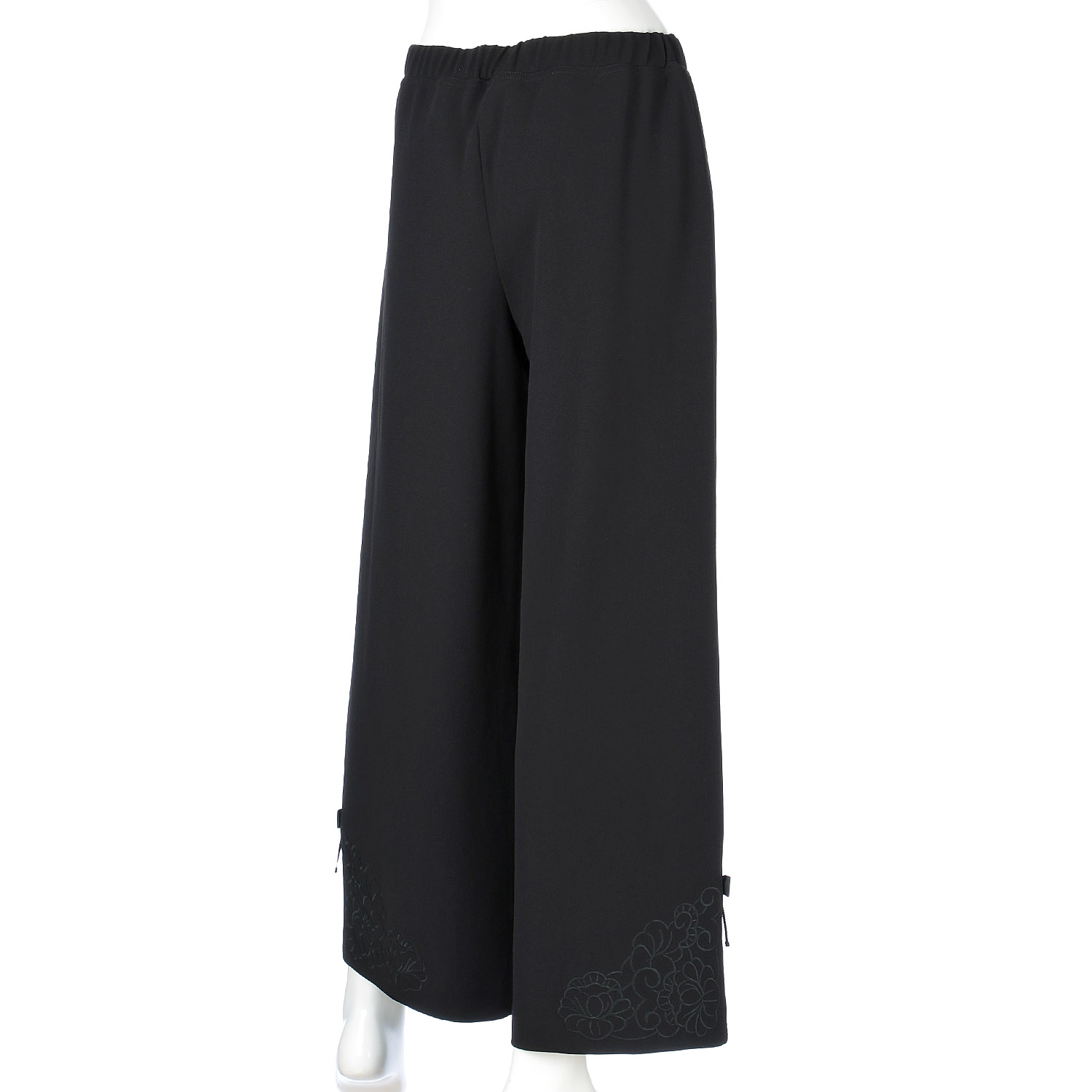 Super Beauty 裾サイド刺しゅう入りリボンデザインワイドパンツ - 画像10