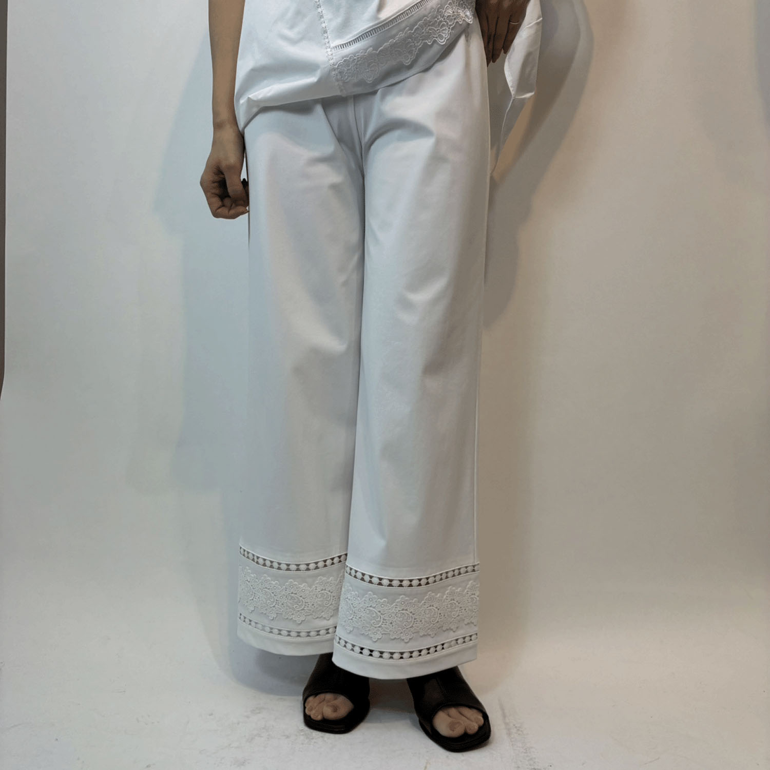 【3月下旬入荷予定】Super Beauty ハシゴレース×裾レースワイドパンツ - 画像5