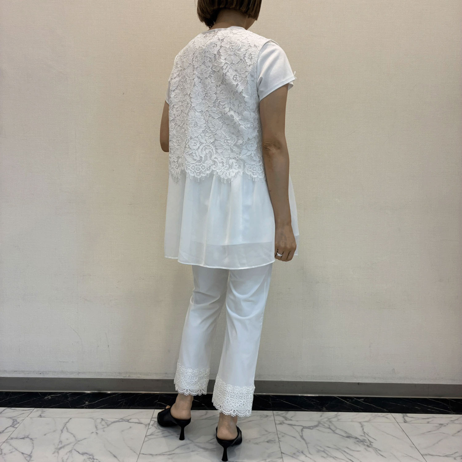 【3月下旬入荷予定】Super Beauty 裾レース×花モチーフ付パンツ - 画像9