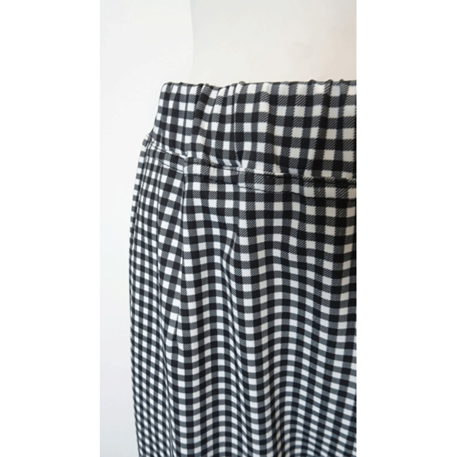 【4月中旬入荷予定】Super Beauty リボン×花モチーフ付サイドスリットギンガムチェック素材パンツ - 画像13