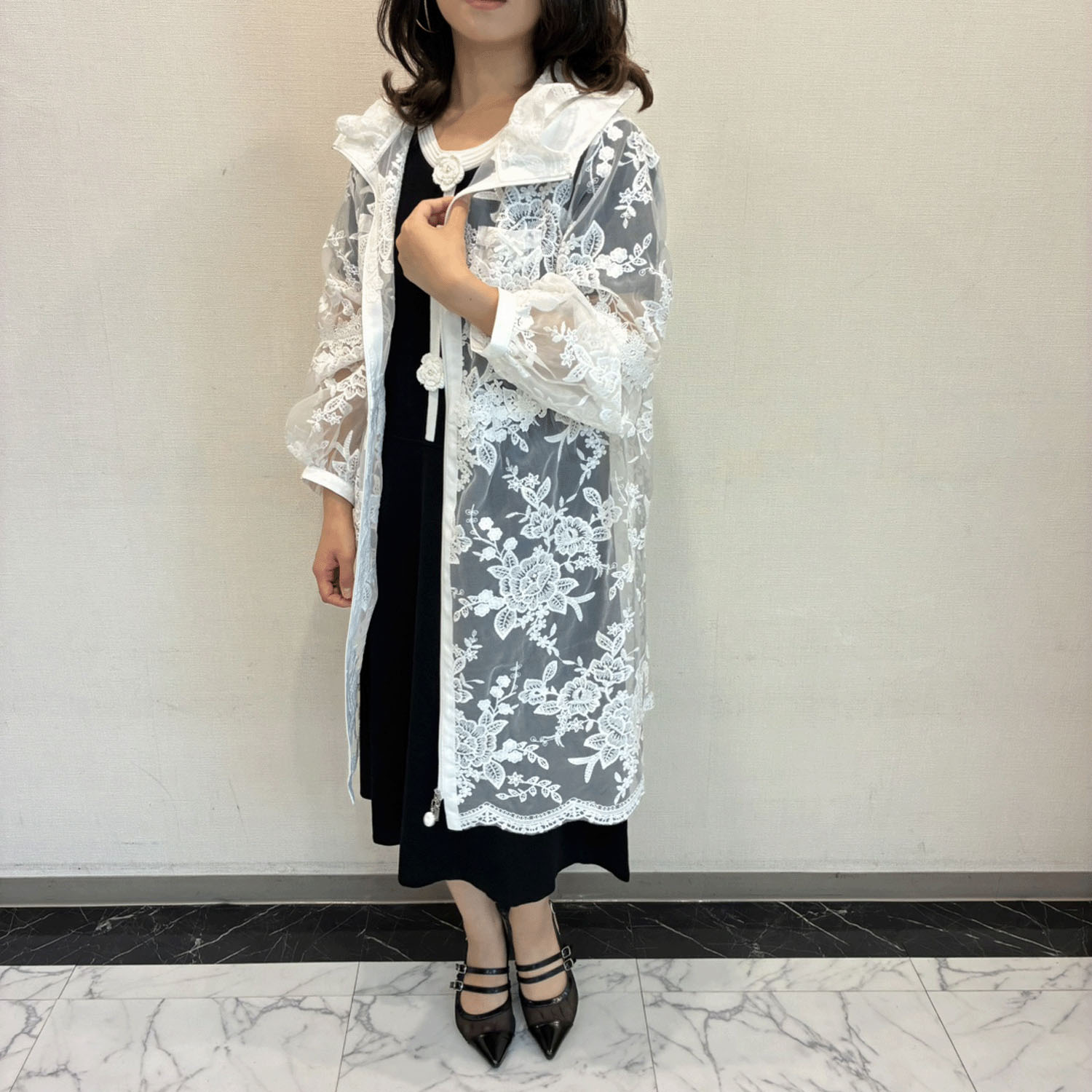 Super Beauty 花レース×刺しゅう透かし素材コート - 画像6