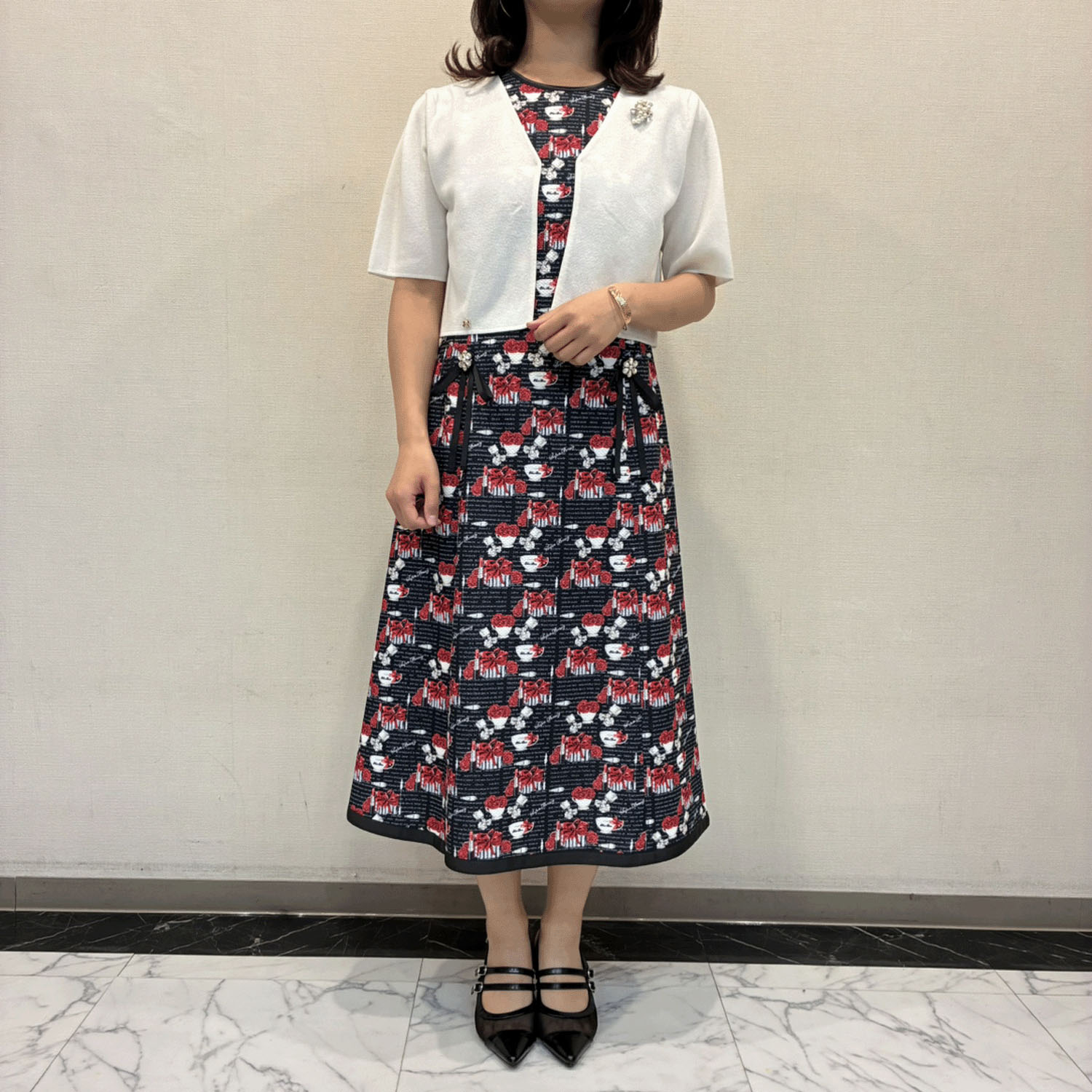 Super Beauty ギフトボックス×マグカッププリントフレンチスリーブワンピース - 画像11