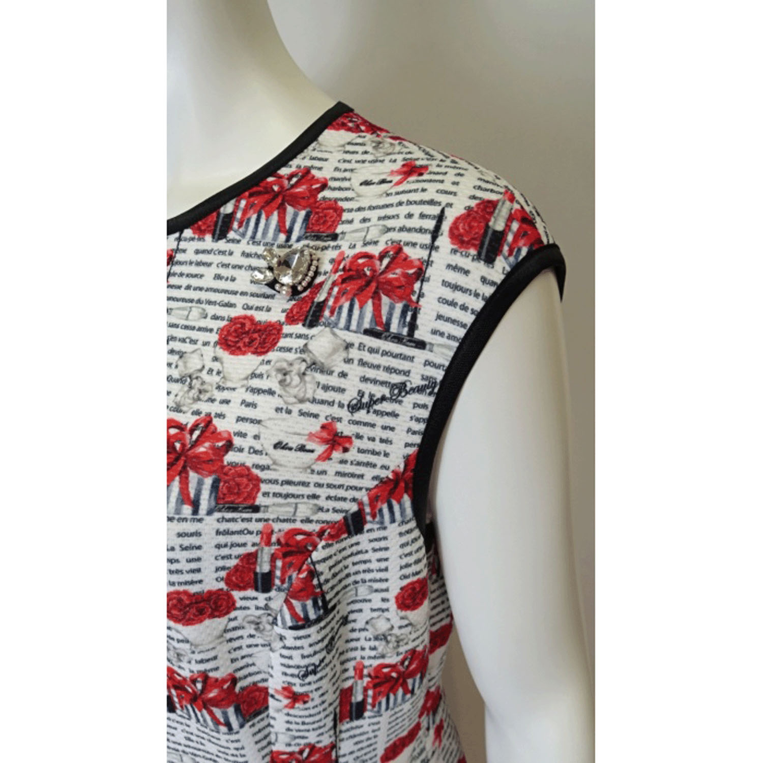 Super Beauty ギフトボックス×マグカッププリントフレンチスリーブワンピース - 画像5