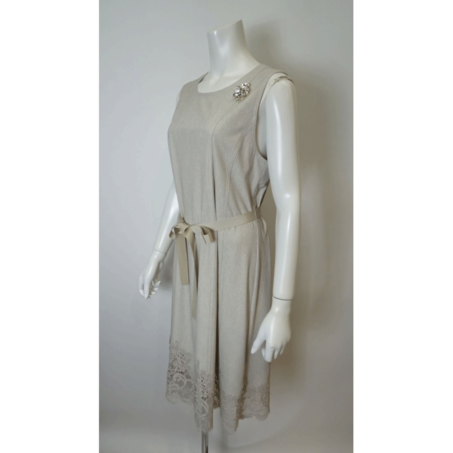 Super Beauty デニム風ノースリーブワンピース - 画像9