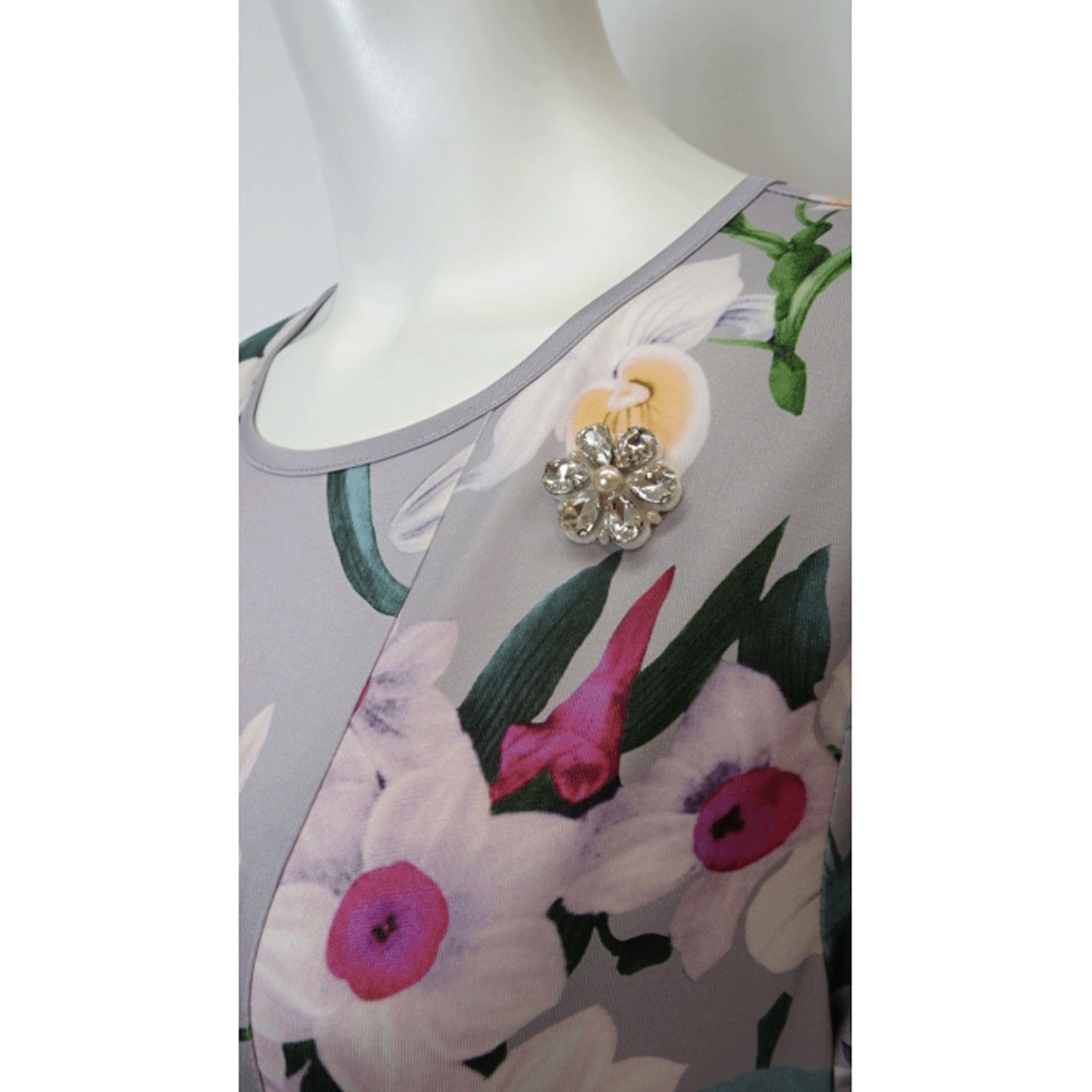 Super Beauty 大花プリント七分袖ワンピース - 画像10