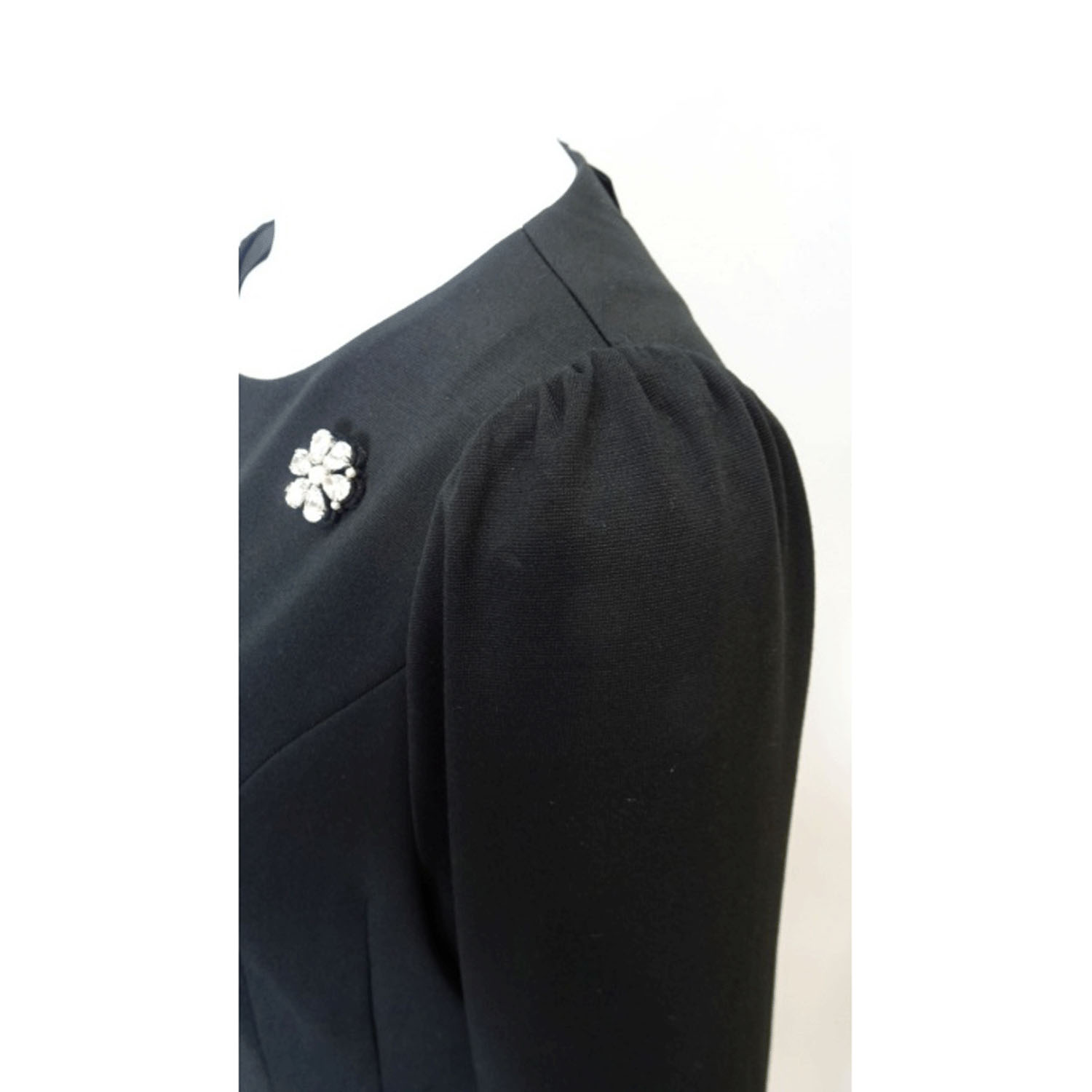 【Insta Live】Super Beauty モノトーン柄ウェスト切替ポンチ素材ワンピース - 画像11