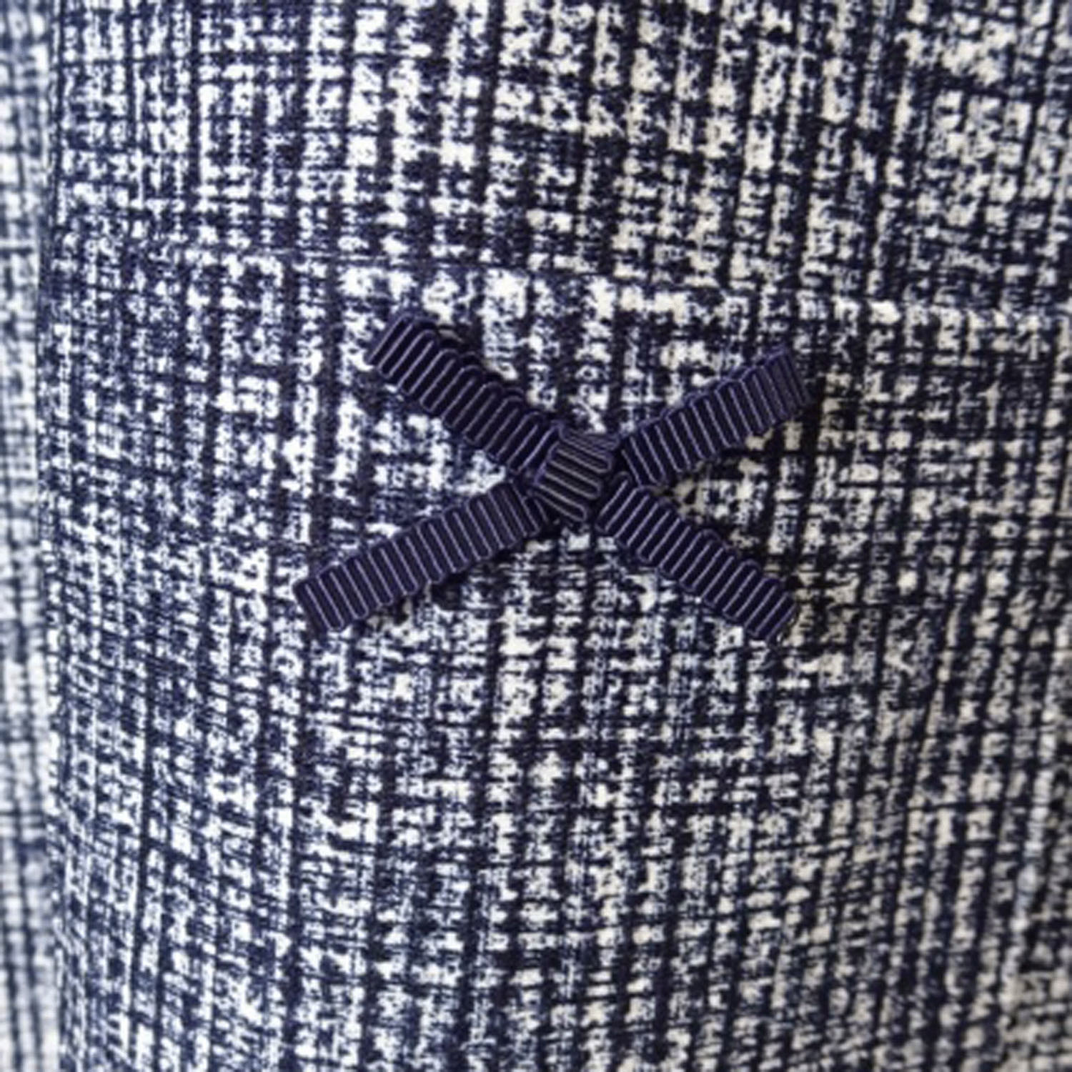 Super Beauty 転写プリント格子チェック柄スクエアネックフレンチスリーブワンピース - 画像13