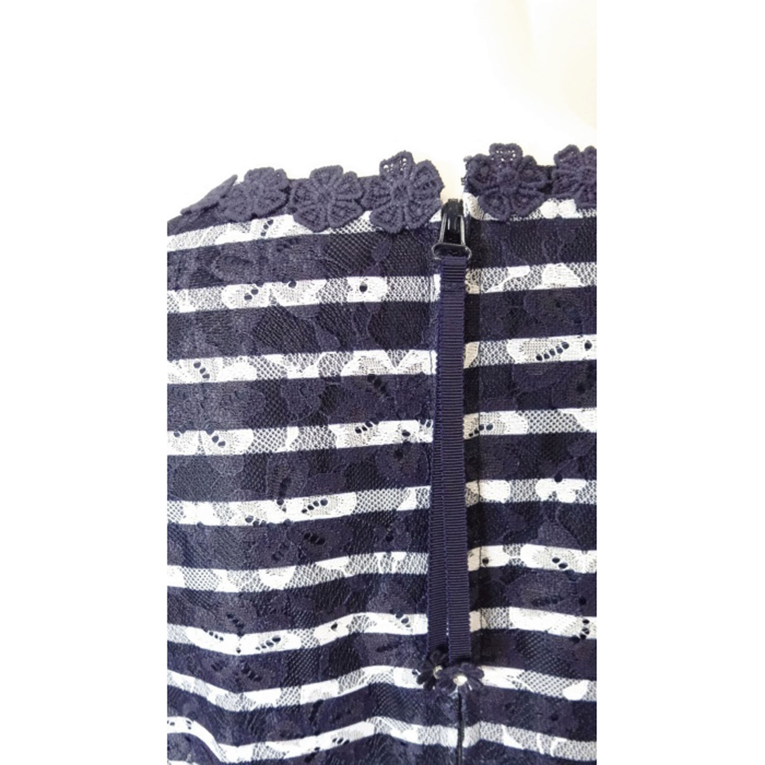 【3月下旬入荷予定】Super Beauty ボーダープリントレース素材半袖ワンピース - 画像18