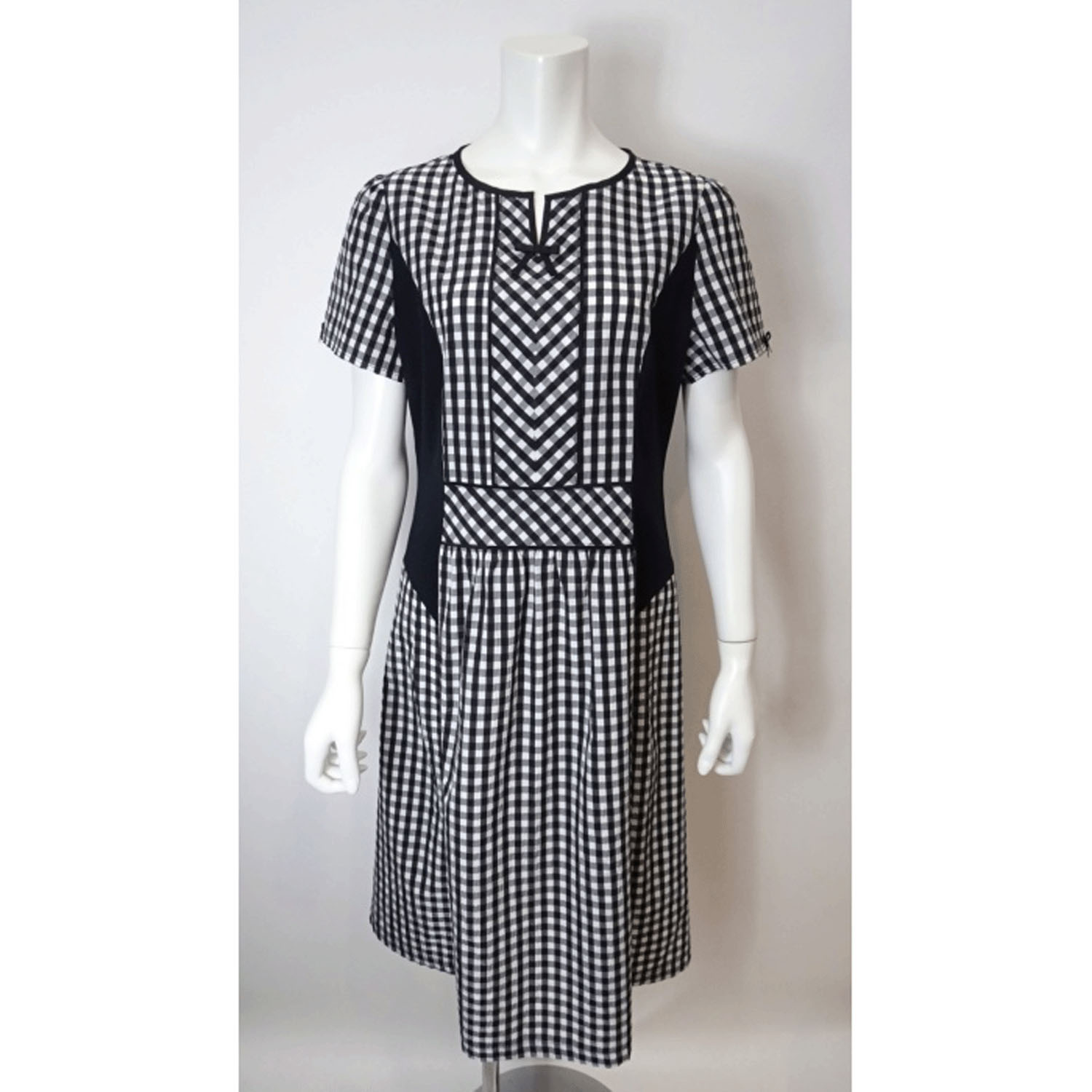 Super Beauty ギンガムチェック柄切替ワンピース - 画像7