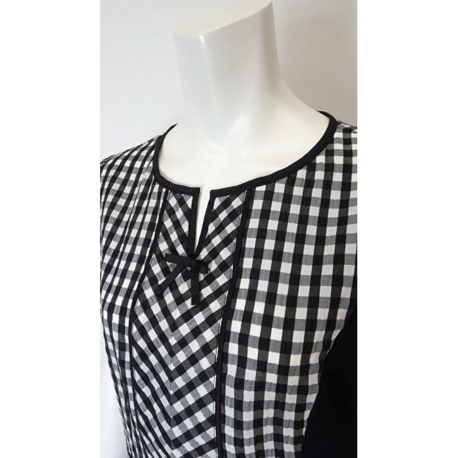 【3月下旬入荷予定】Super Beauty ギンガムチェック柄切替ワンピース - 画像10