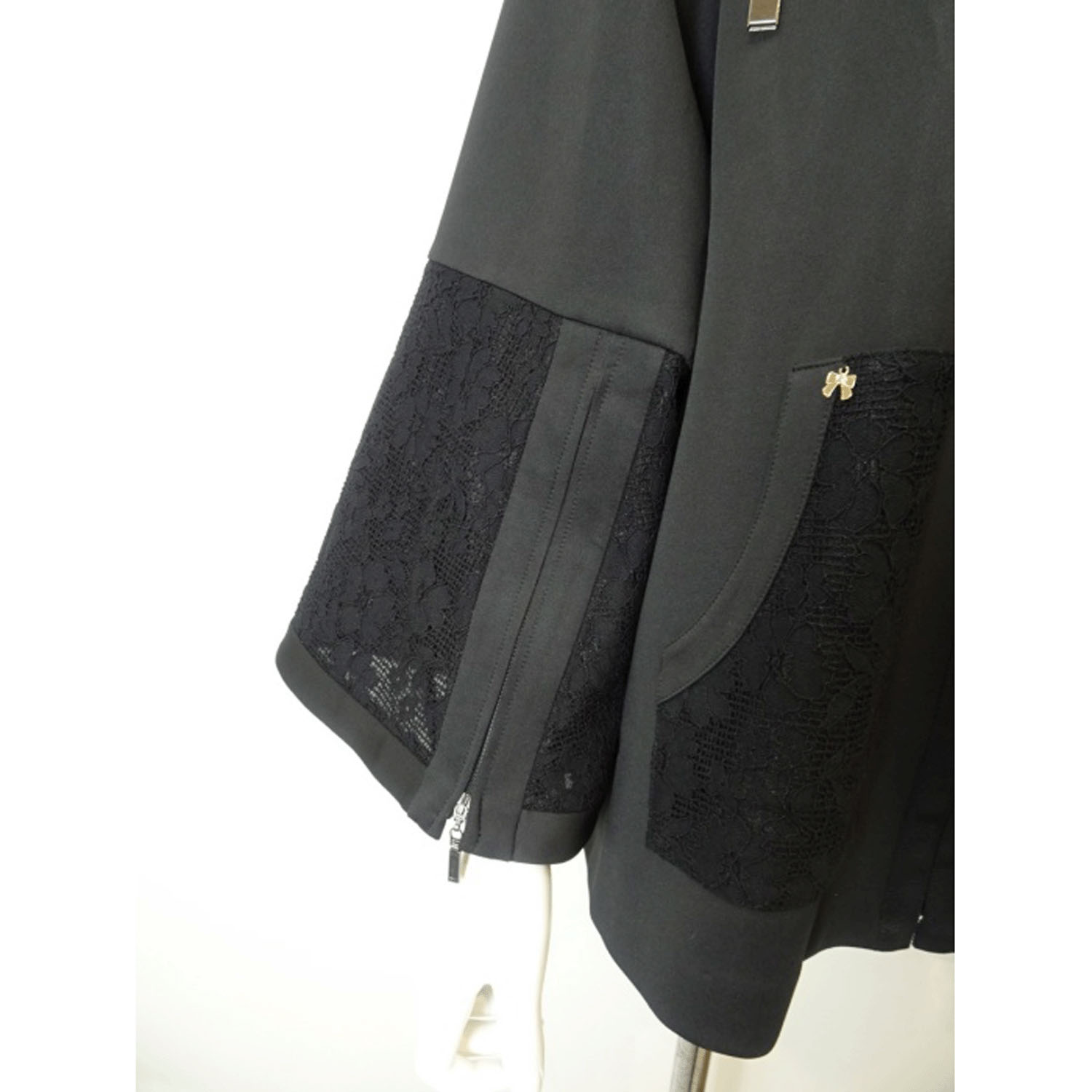 【Insta Live】Super Beauty 袖フレアデザインジップアップジャケット - 画像12