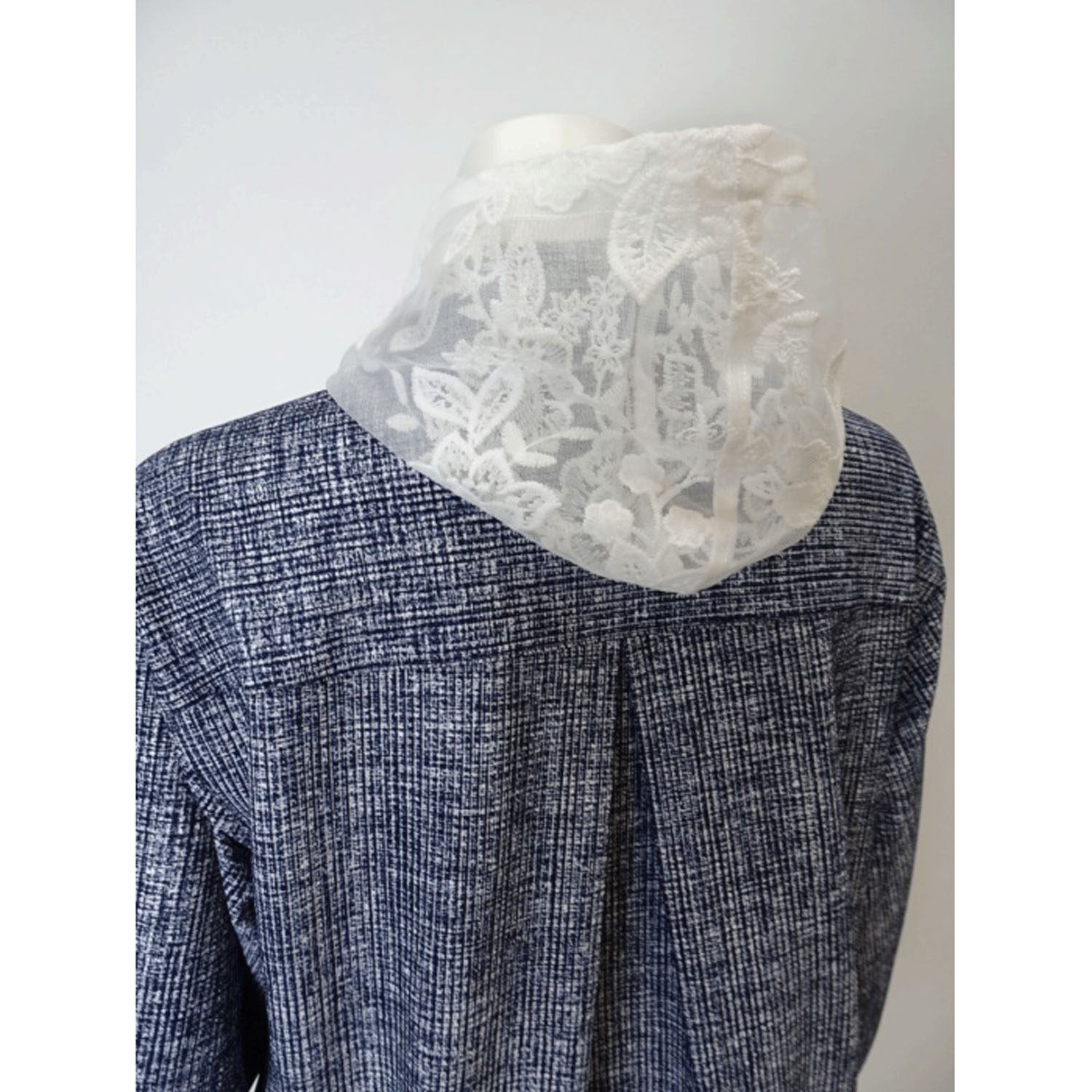 Super Beauty ジュエルボタン格子チェック柄プリント フード着脱式ジャケット - 画像16