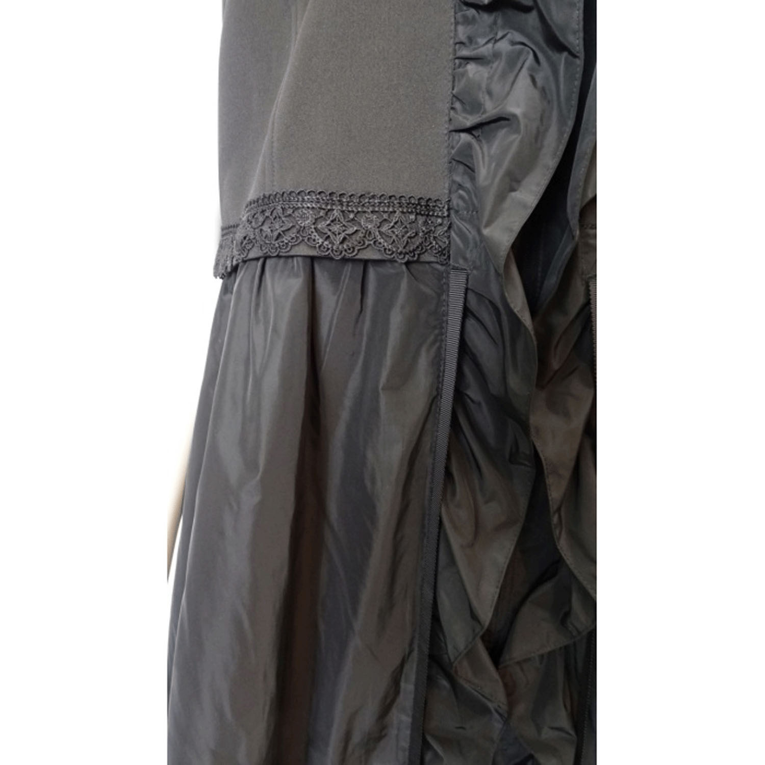 Super Beauty タフタ素材フリル切替ロングジレ - 画像20