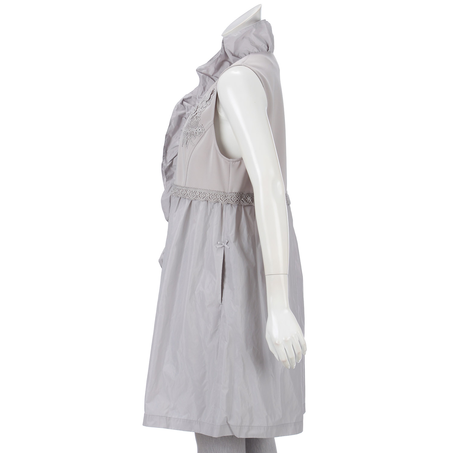 Super Beauty タフタ素材フリル切替ロングジレ - 画像3