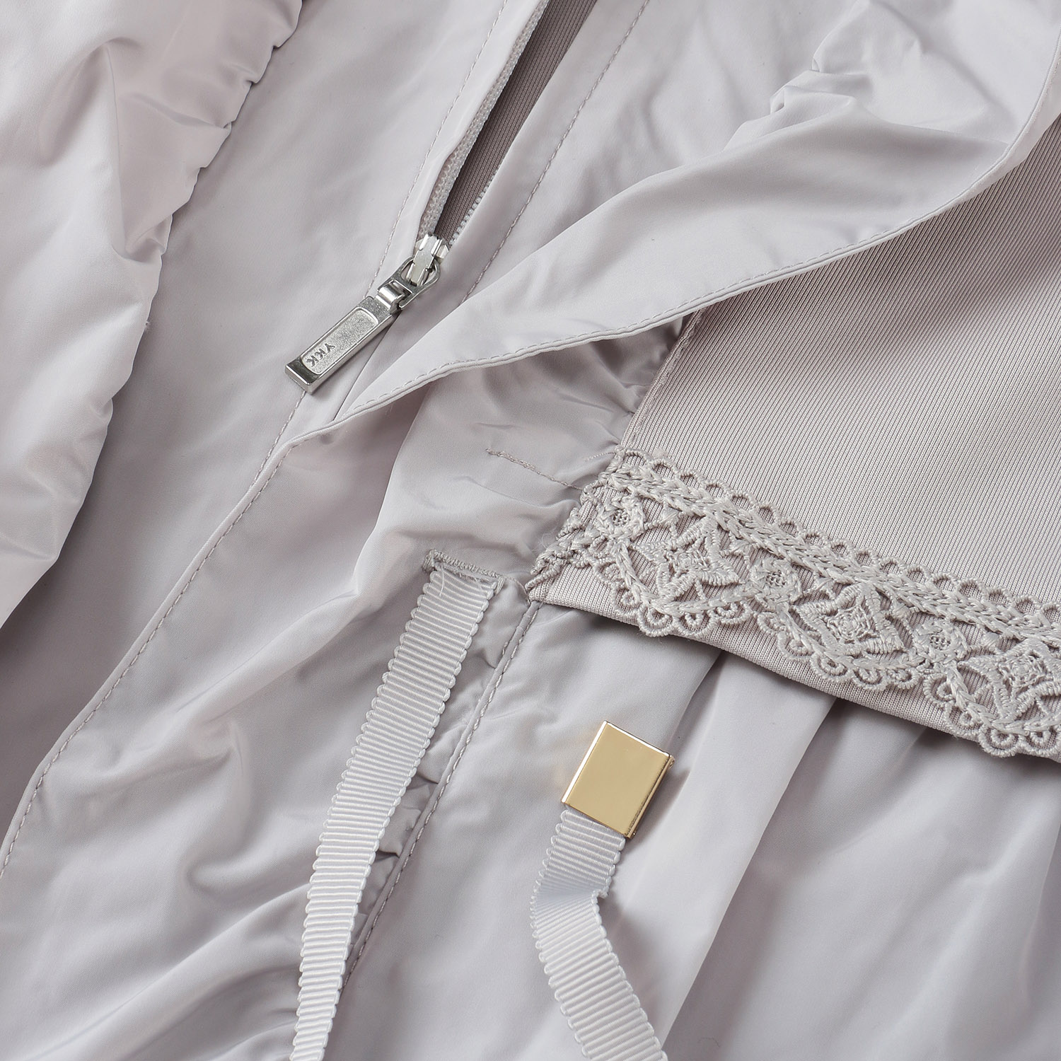 Super Beauty タフタ素材フリル切替ロングジレ - 画像6