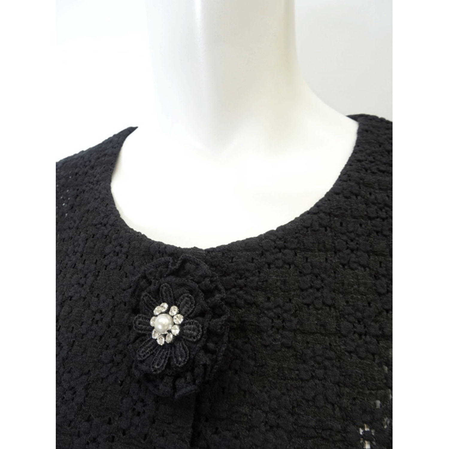 【LIVE ARCHIVE】Super Beauty 伸縮素材コサージュ付ノーカラージャケット - 画像13