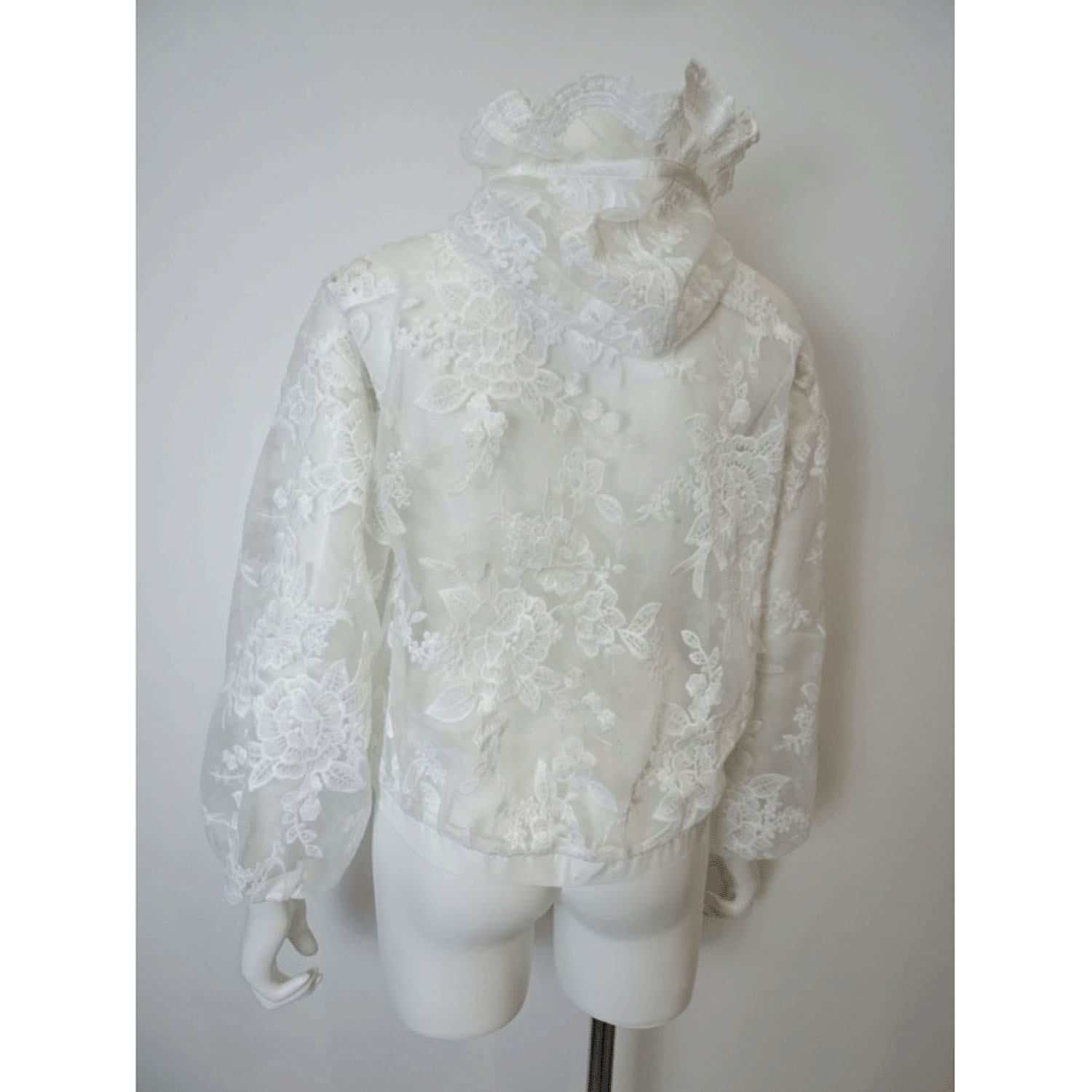 Super Beauty レース花モチーフ×刺しゅう入りジップアップジャケット - 画像10