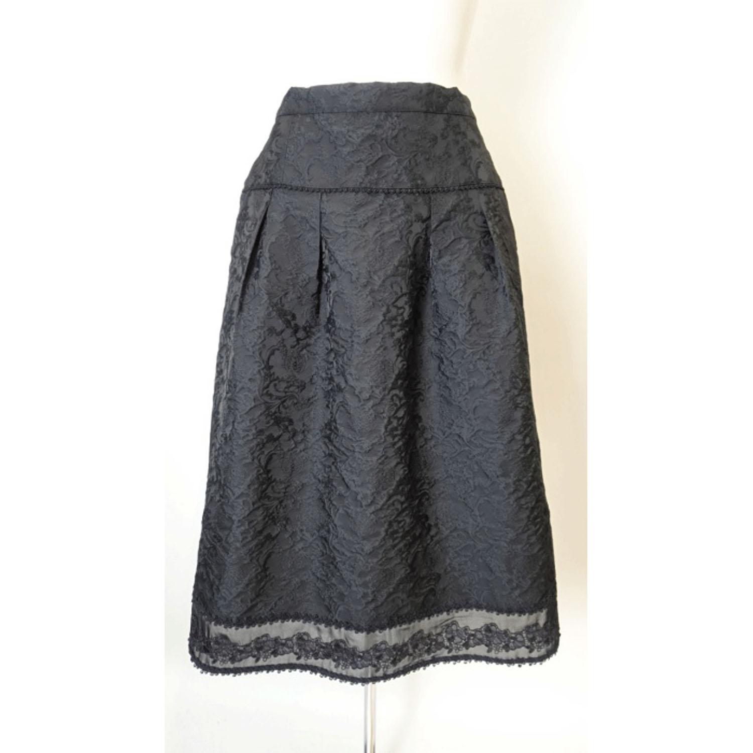 【Insta Live】Super Beauty 裾切り替えジャガード織タックデザインスカート - 画像5