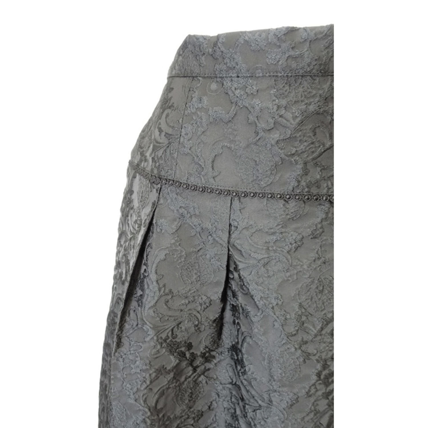 【Insta Live】Super Beauty 裾切り替えジャガード織タックデザインスカート - 画像6