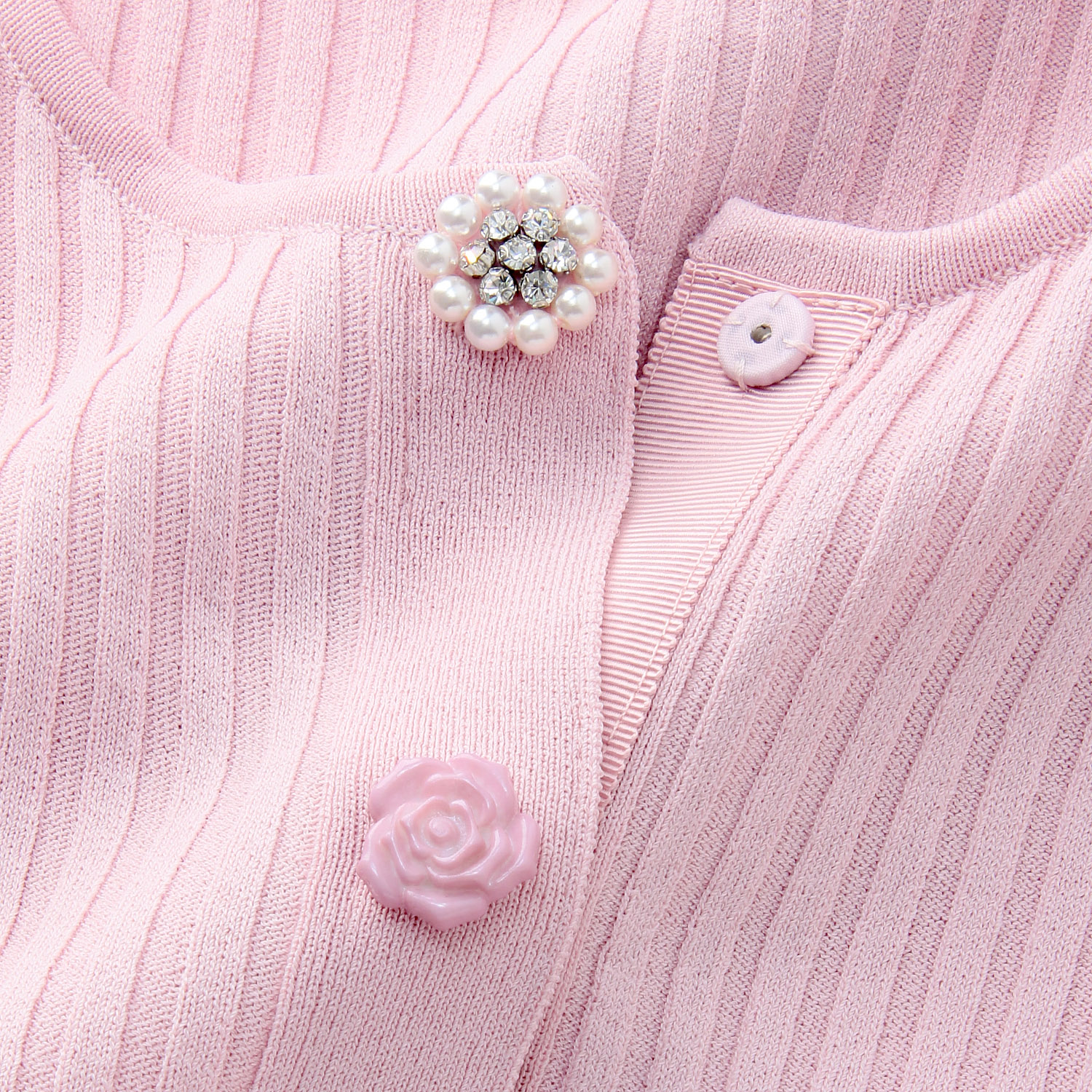 Super Beauty 裾フリルリブ編みニットカーディガン - 画像14