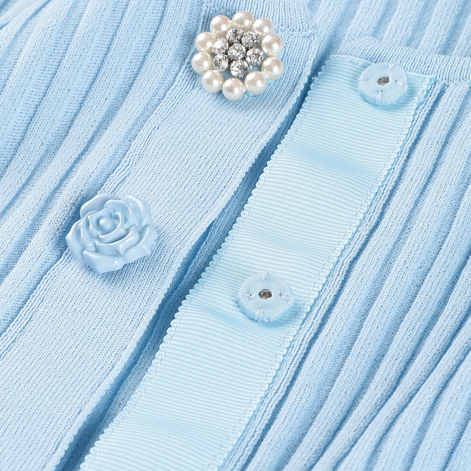 Super Beauty 裾フリルリブ編みニットカーディガン - 画像17