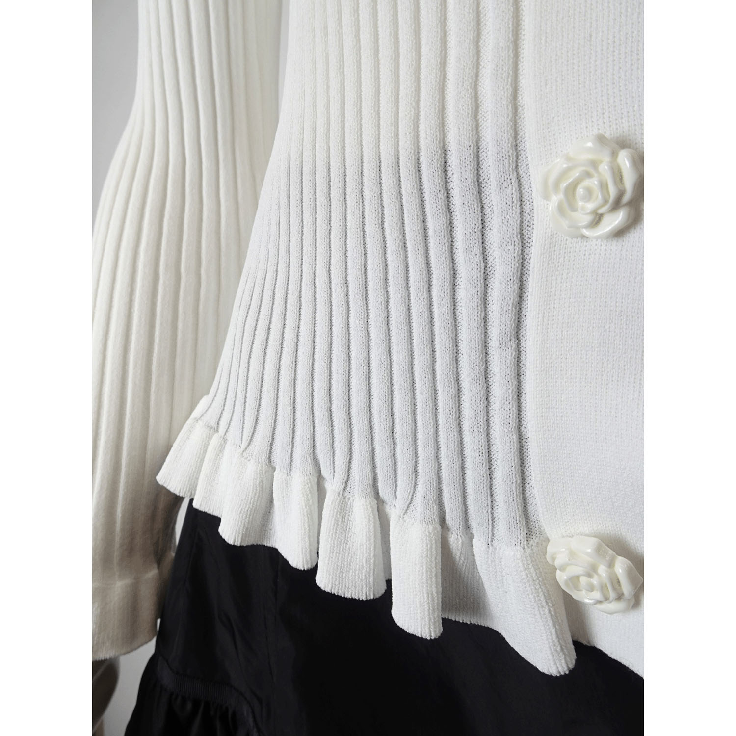 【LIVE ARCHIVE】Super Beauty 裾フリルリブ編みニットカーディガン - 画像9