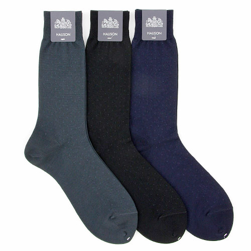 HALISON ビジネスソックス ピンドット