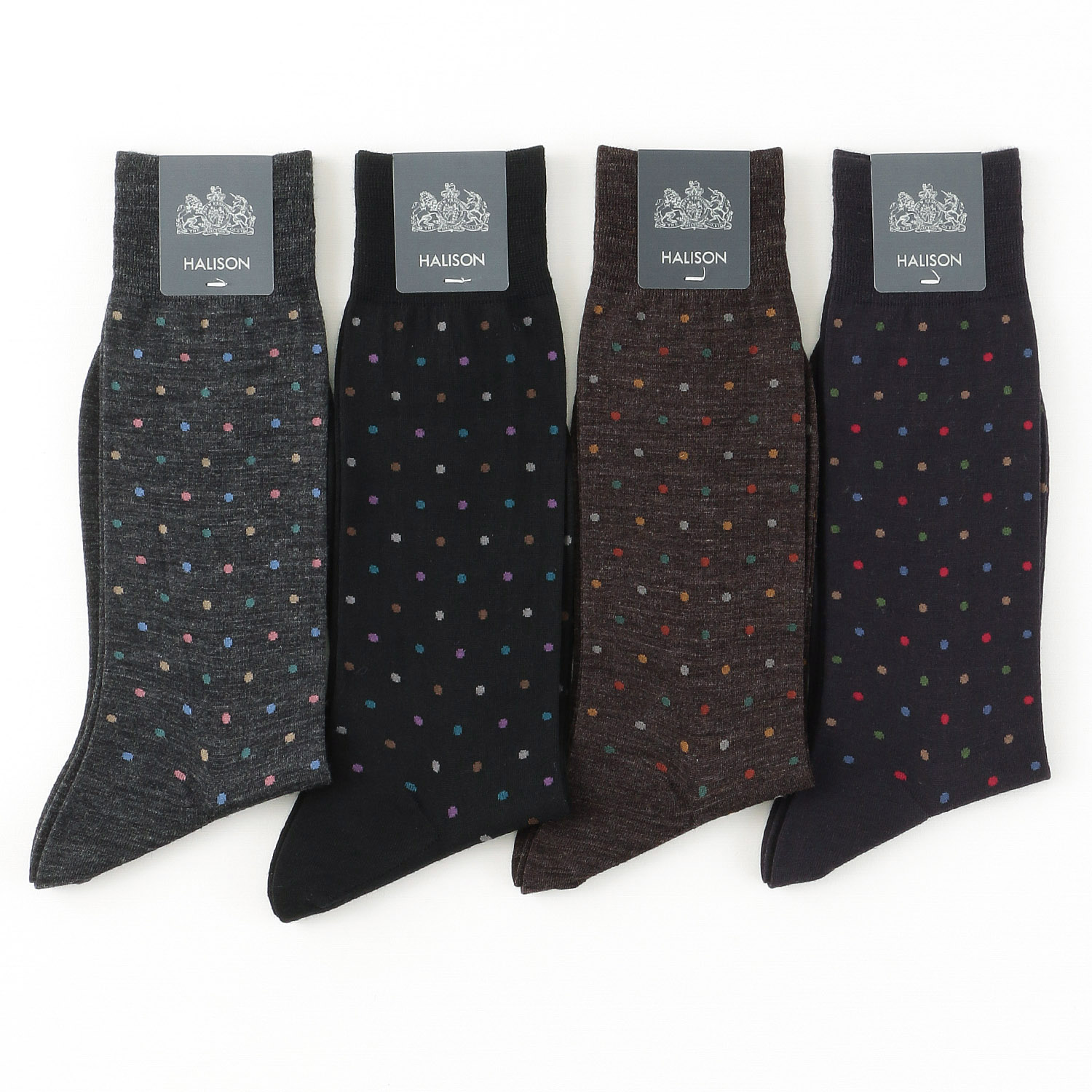 HALISON ニュージーランドメリノ カラフルドット ソックス CL - 画像1