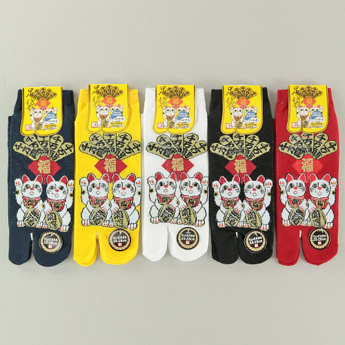 和柄足袋 招き猫 - 画像1