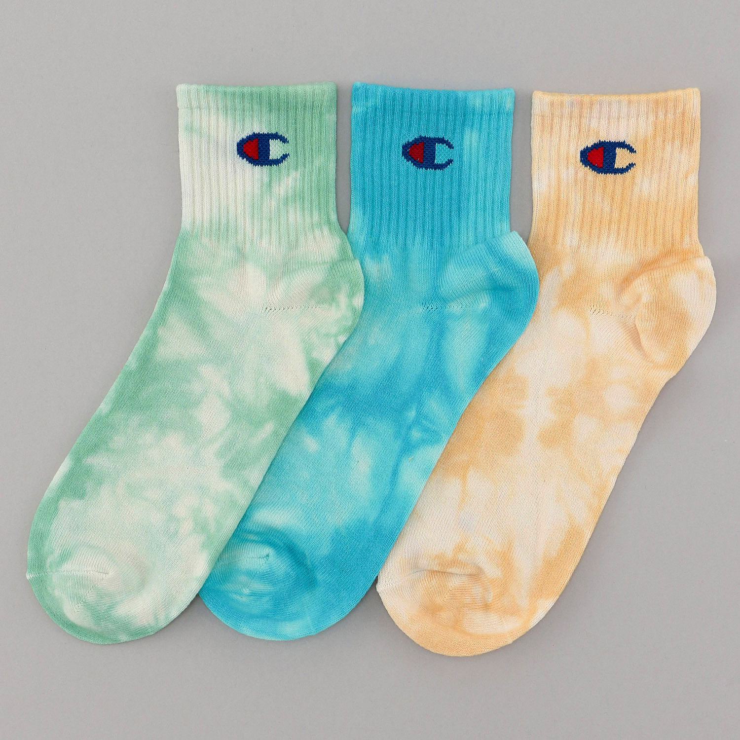 Champion 3P タイダイショートソックス 紳士 - 画像2