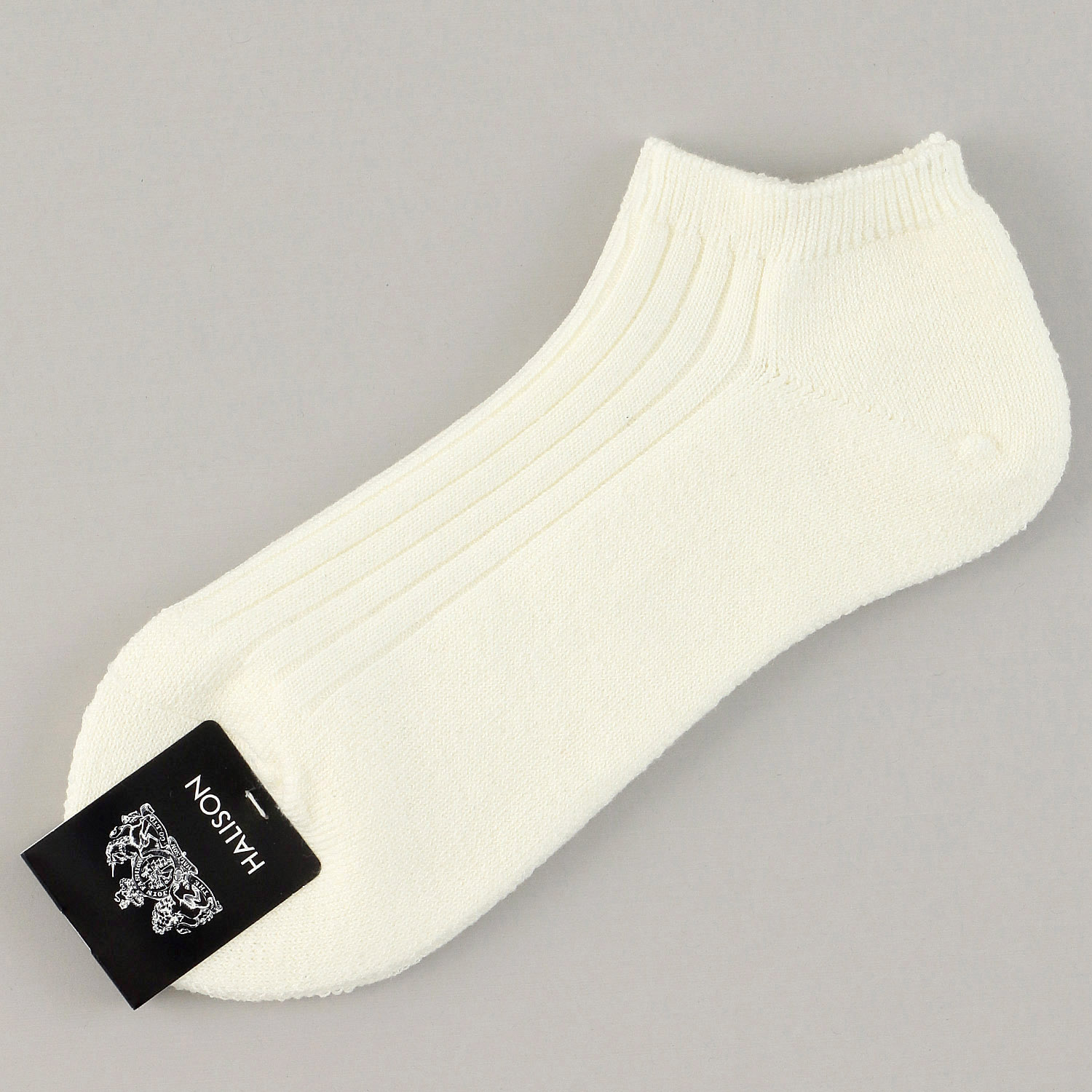 HALISON ドライ綿混 リブパイル アンクルソックス - 画像3