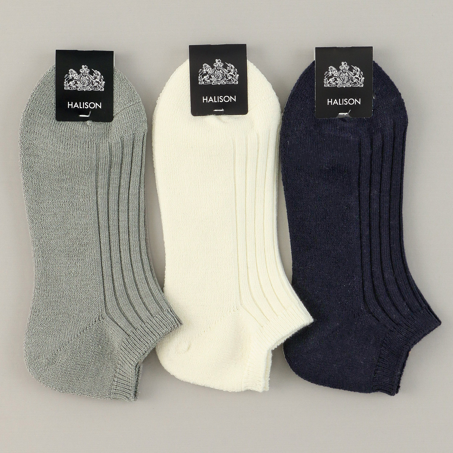 HALISON ドライ綿混 リブパイル アンクルソックス - 画像1