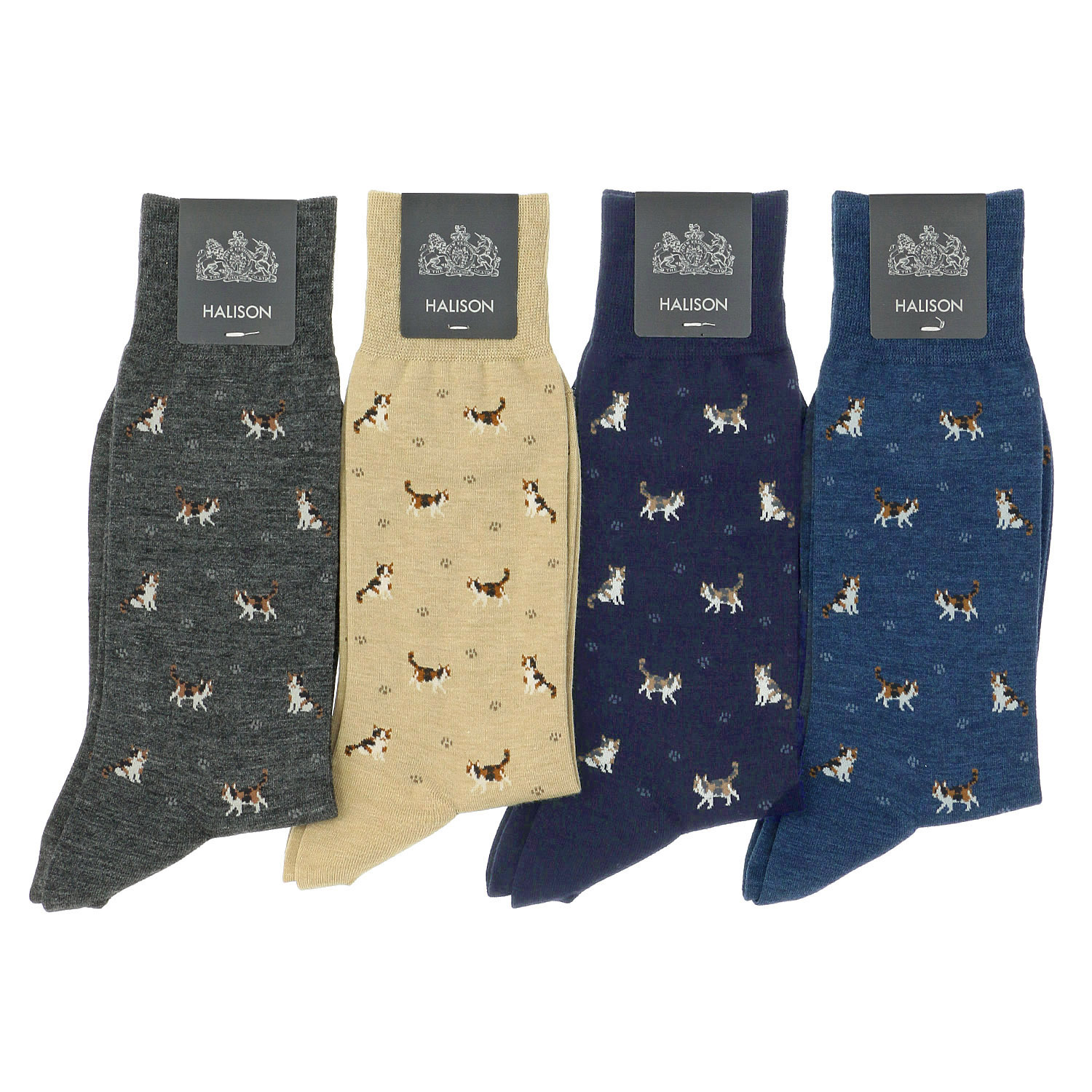 HALISON クールマックス綿 三毛猫柄ソックス - 画像1