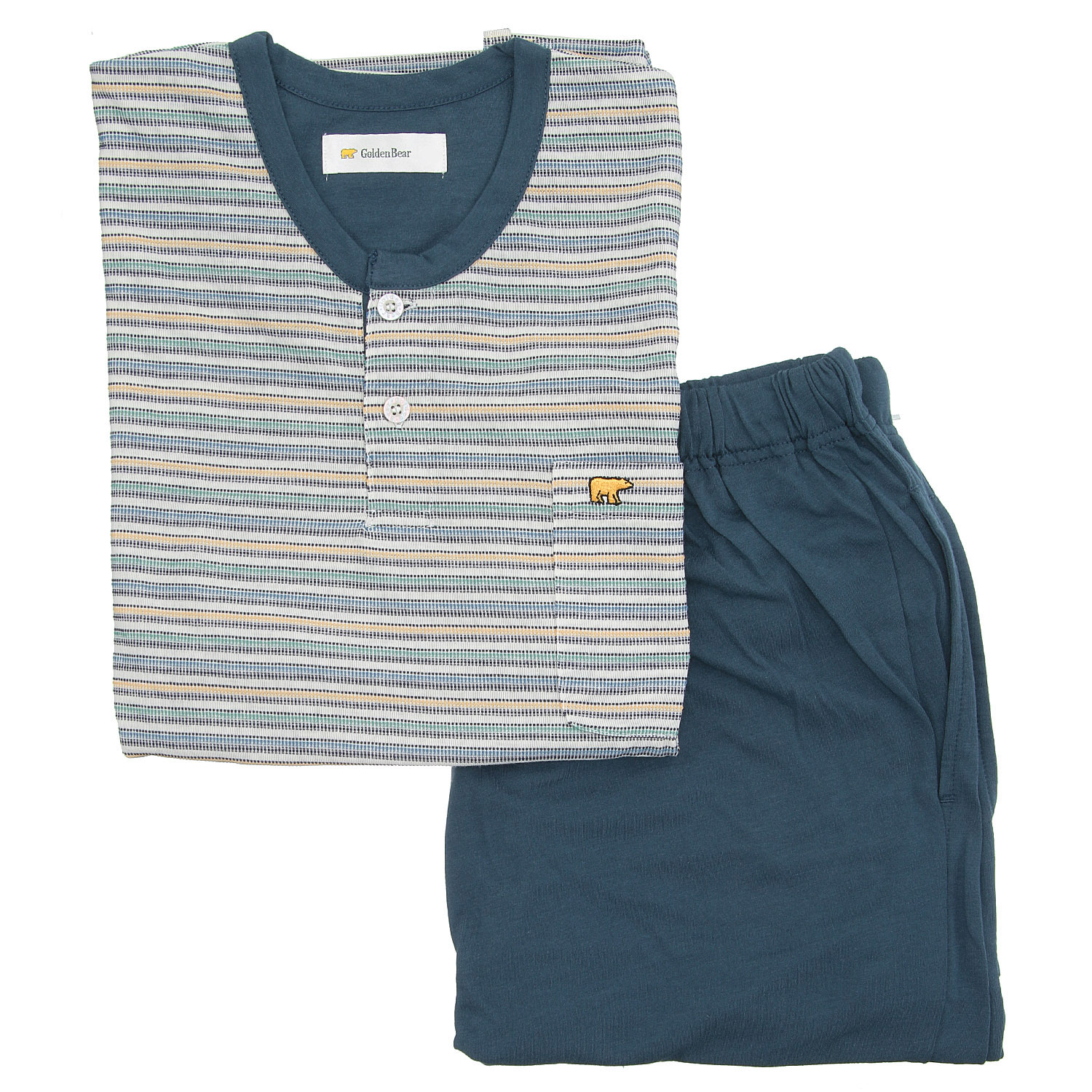 GoldenBear メンズ 半袖9分丈パンツルームウェア ボーダー柄 - 画像3