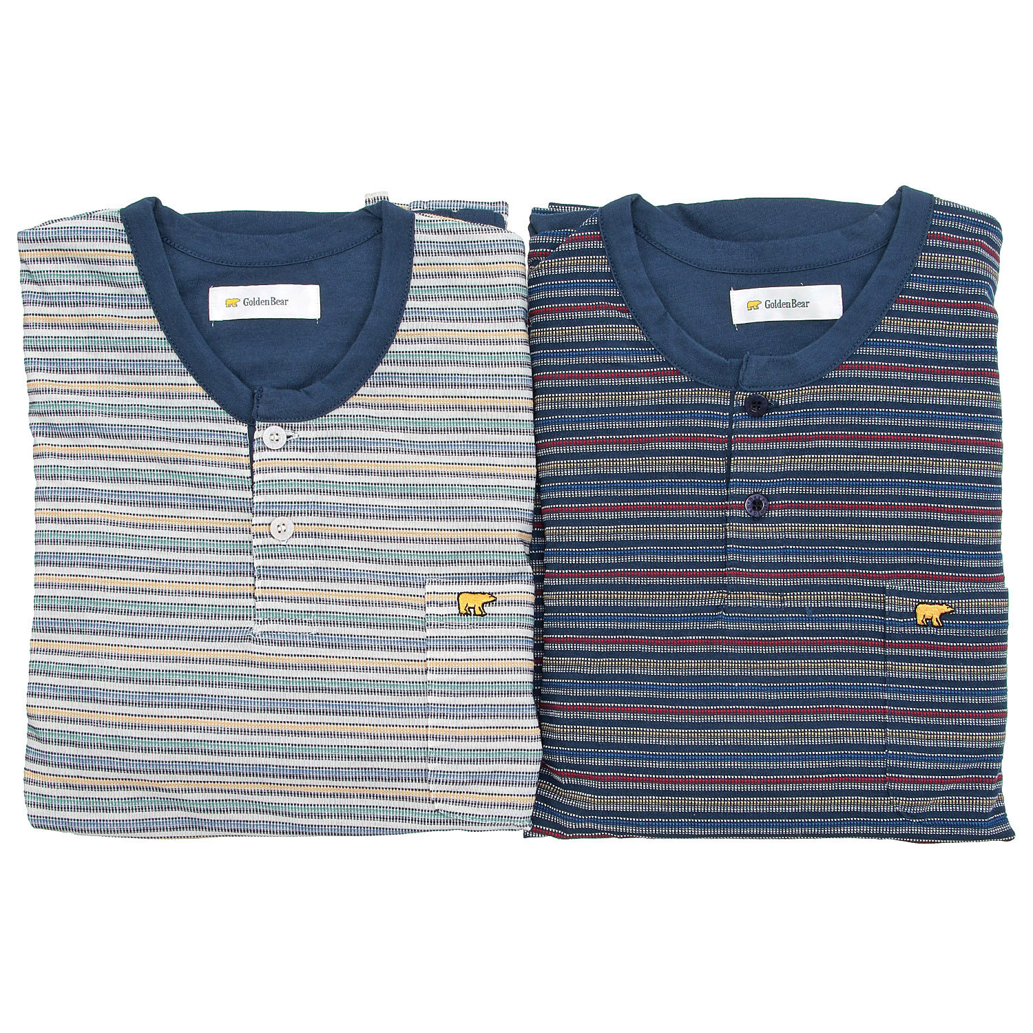 GoldenBear メンズ 半袖9分丈パンツルームウェア ボーダー柄 - 画像1