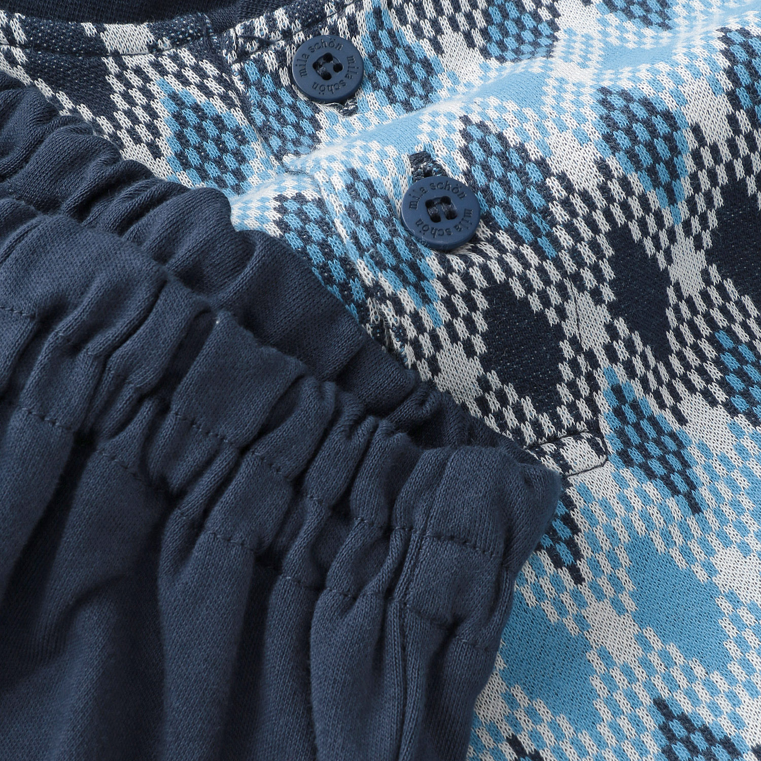 mila schon（ミラショーン） 紳士 ダブルジャガードダイヤ柄スムース無地 パジャマ - 画像6