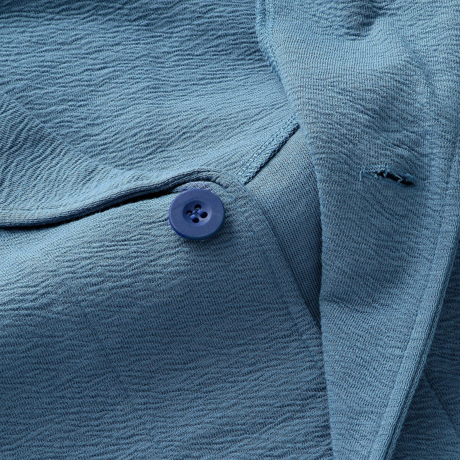 家庭用乾燥機対応 綿混 長袖長パンツ テーラーパジャマ 紳士 - 画像5