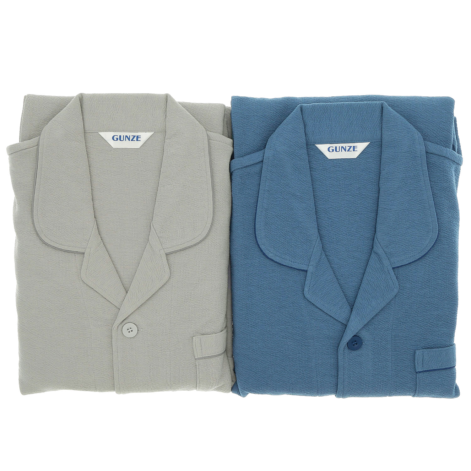 家庭用乾燥機対応 綿混 長袖長パンツ テーラーパジャマ 紳士