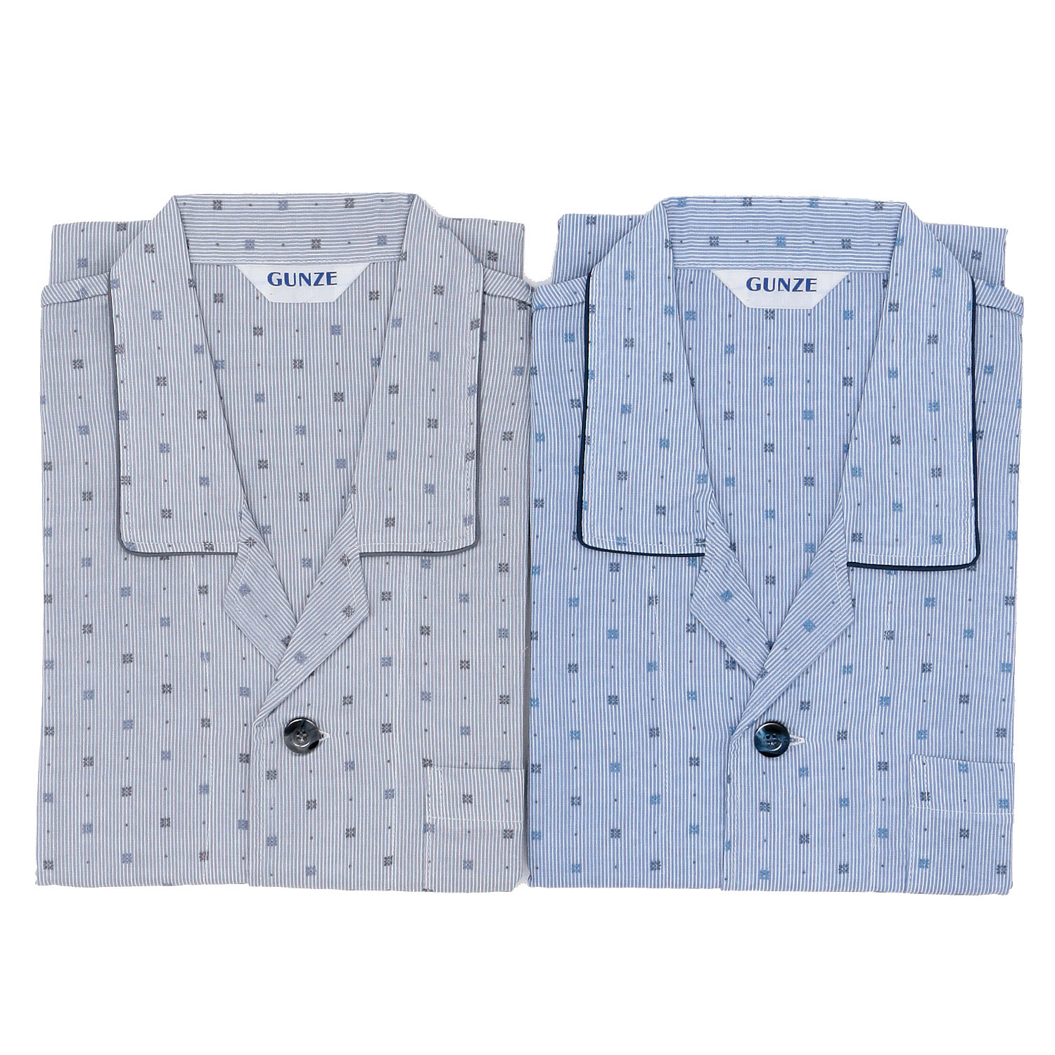 GUNNZE 紳士 ダブルガーゼ長袖長パンツ パジャマ - 画像1